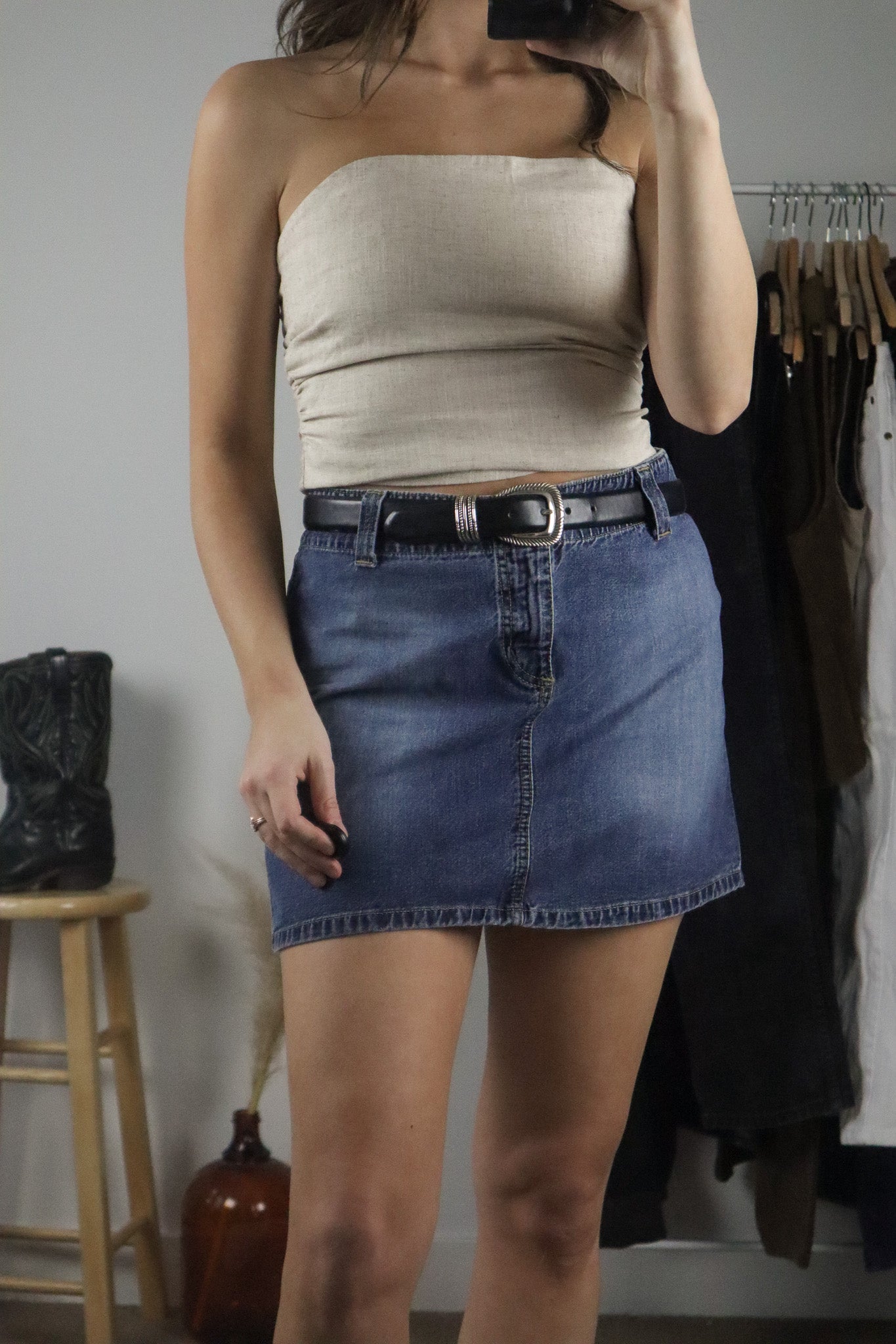 Vintage x Leather Belt (S/M)