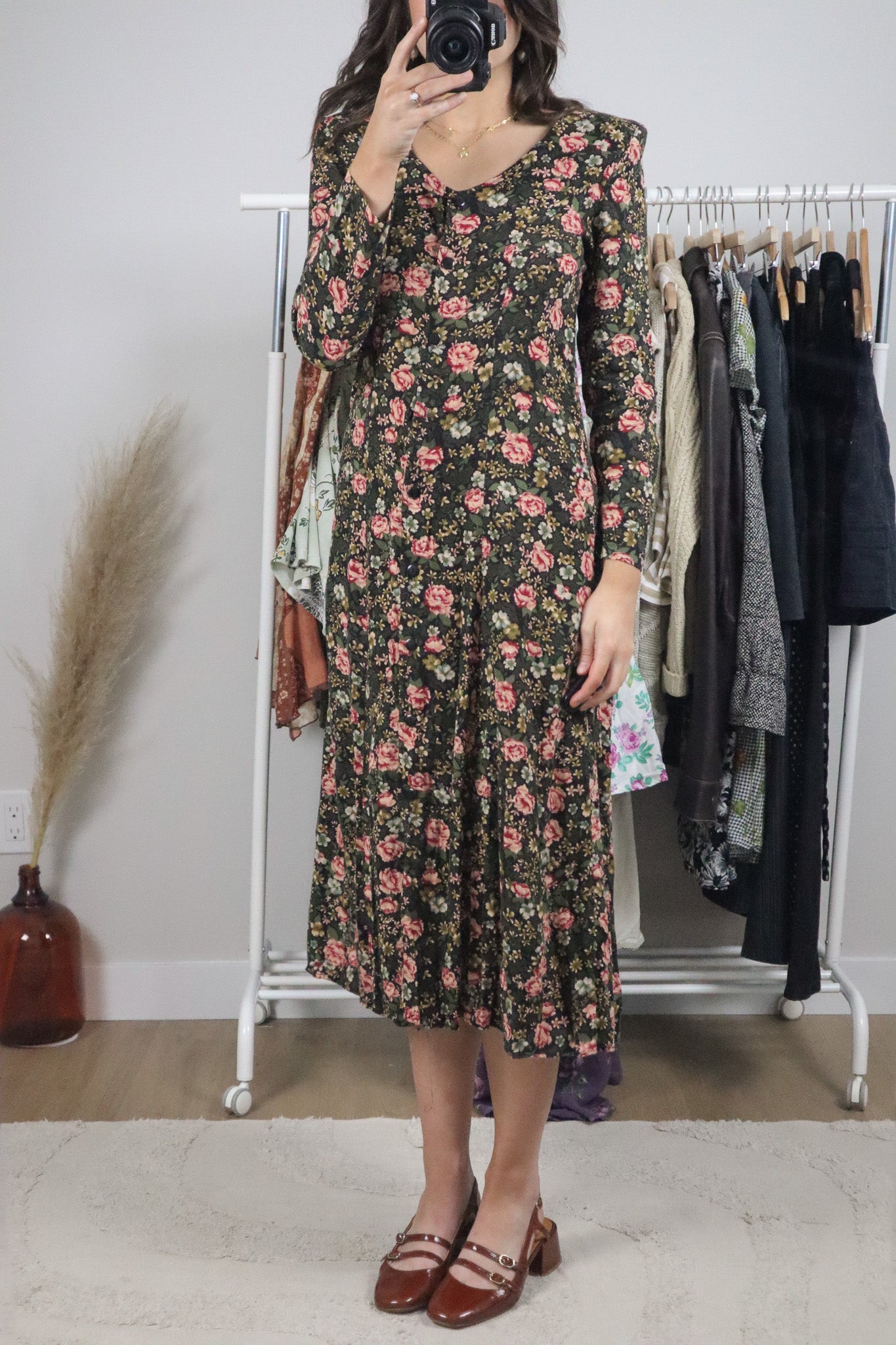 Vintage x Floral Maxi Dress (S)