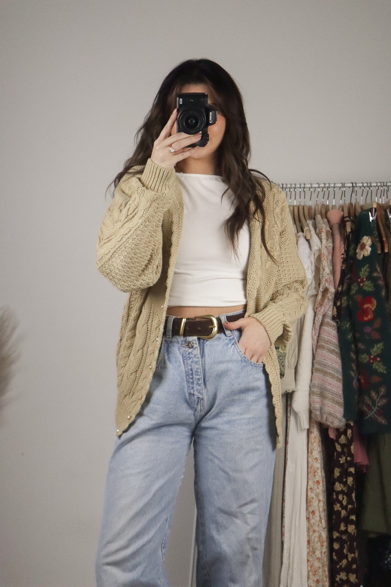 Vintage x Oversized Chunky Cardigan (S/M)