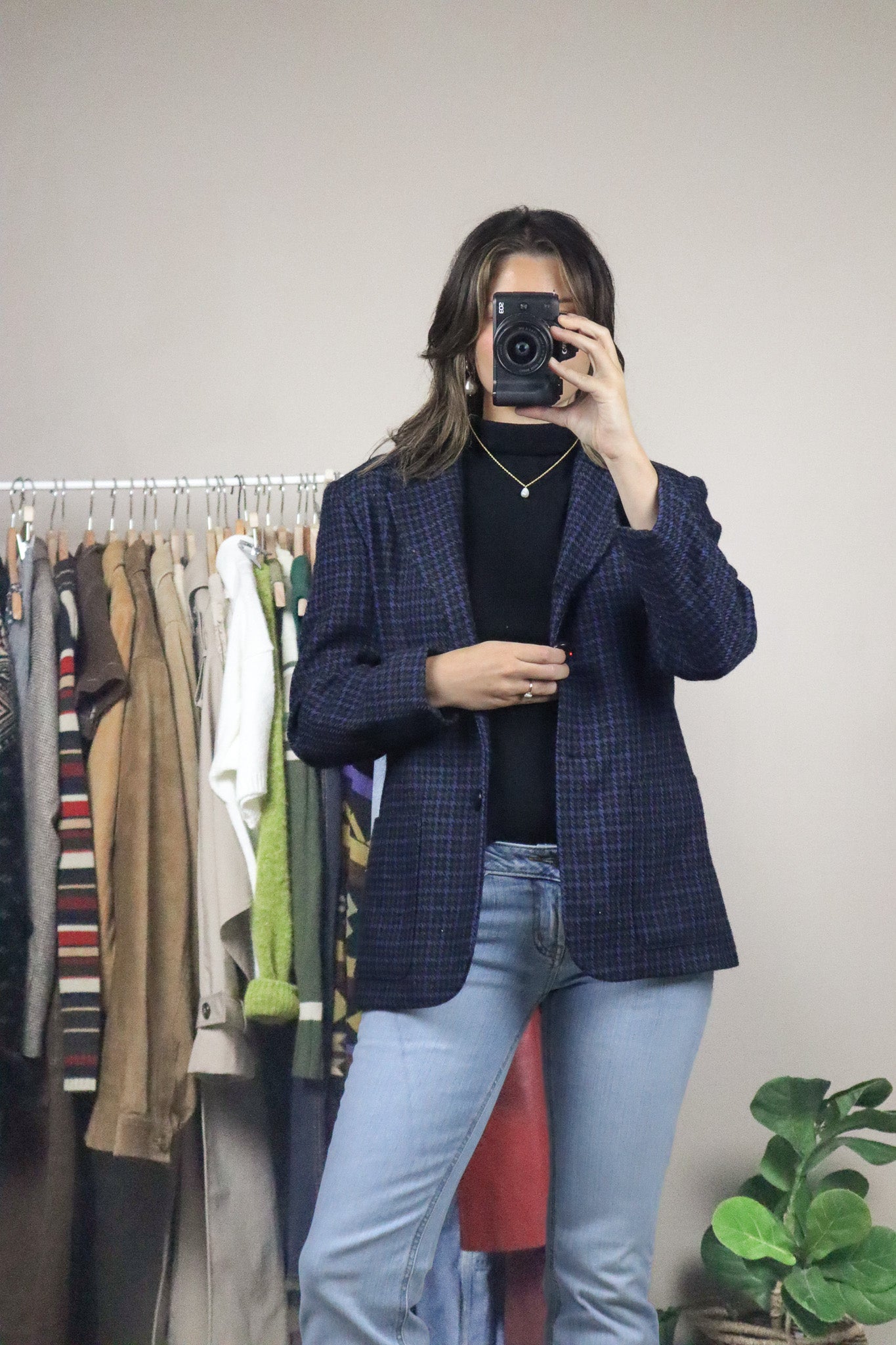 Vintage x Made in Canada x Wool Houndstooth Blazer (S)