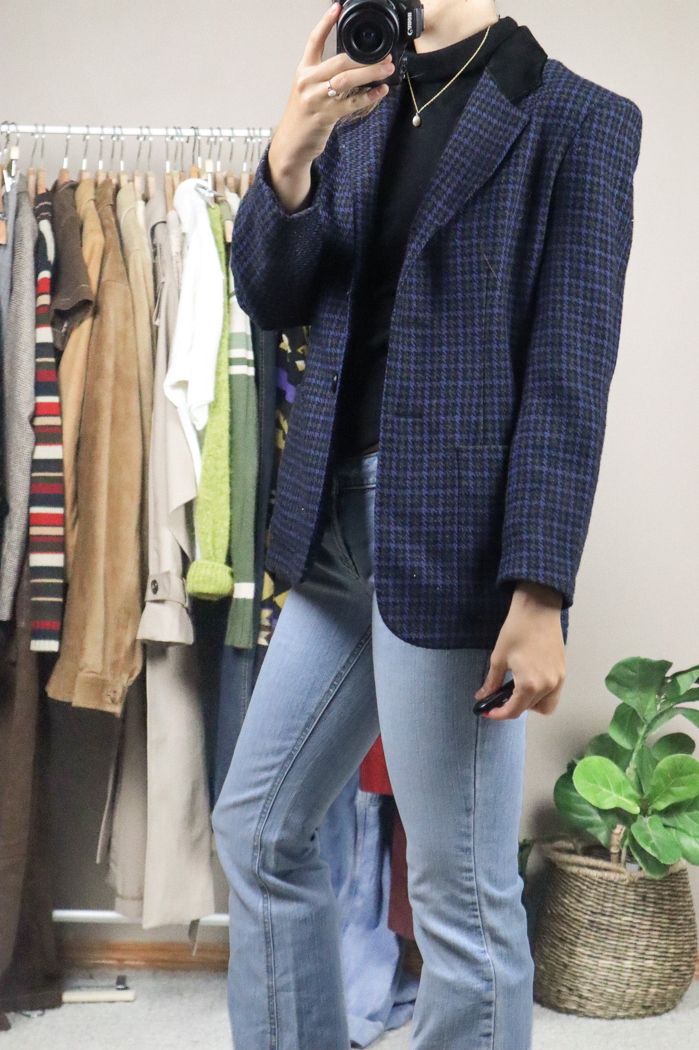 Vintage x Made in Canada x Wool Houndstooth Blazer (S)