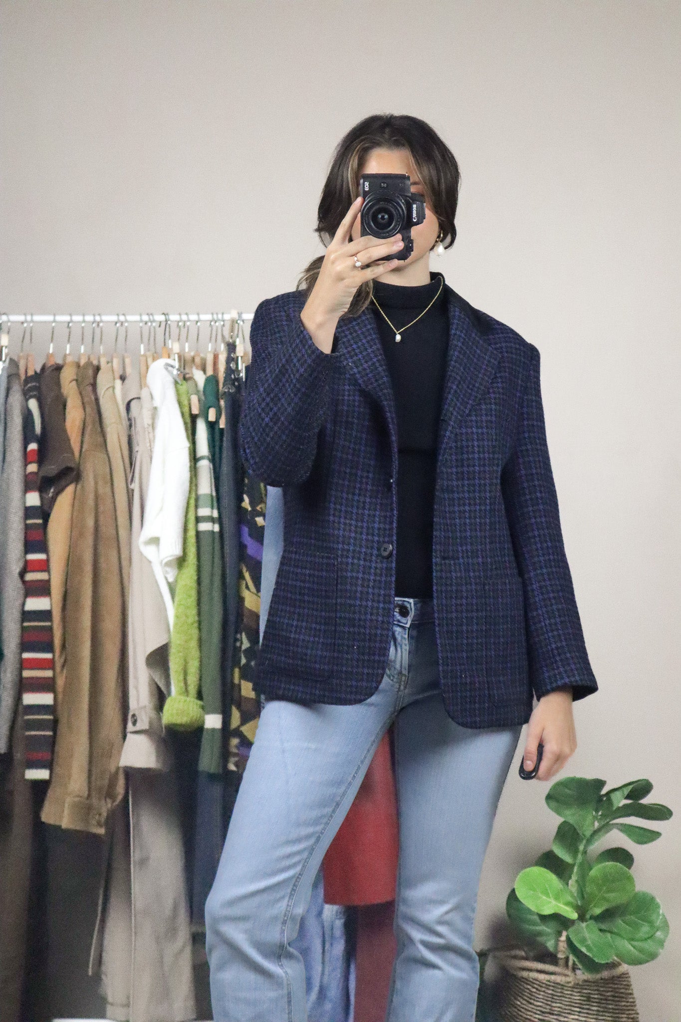 Vintage x Made in Canada x Wool Houndstooth Blazer (S)