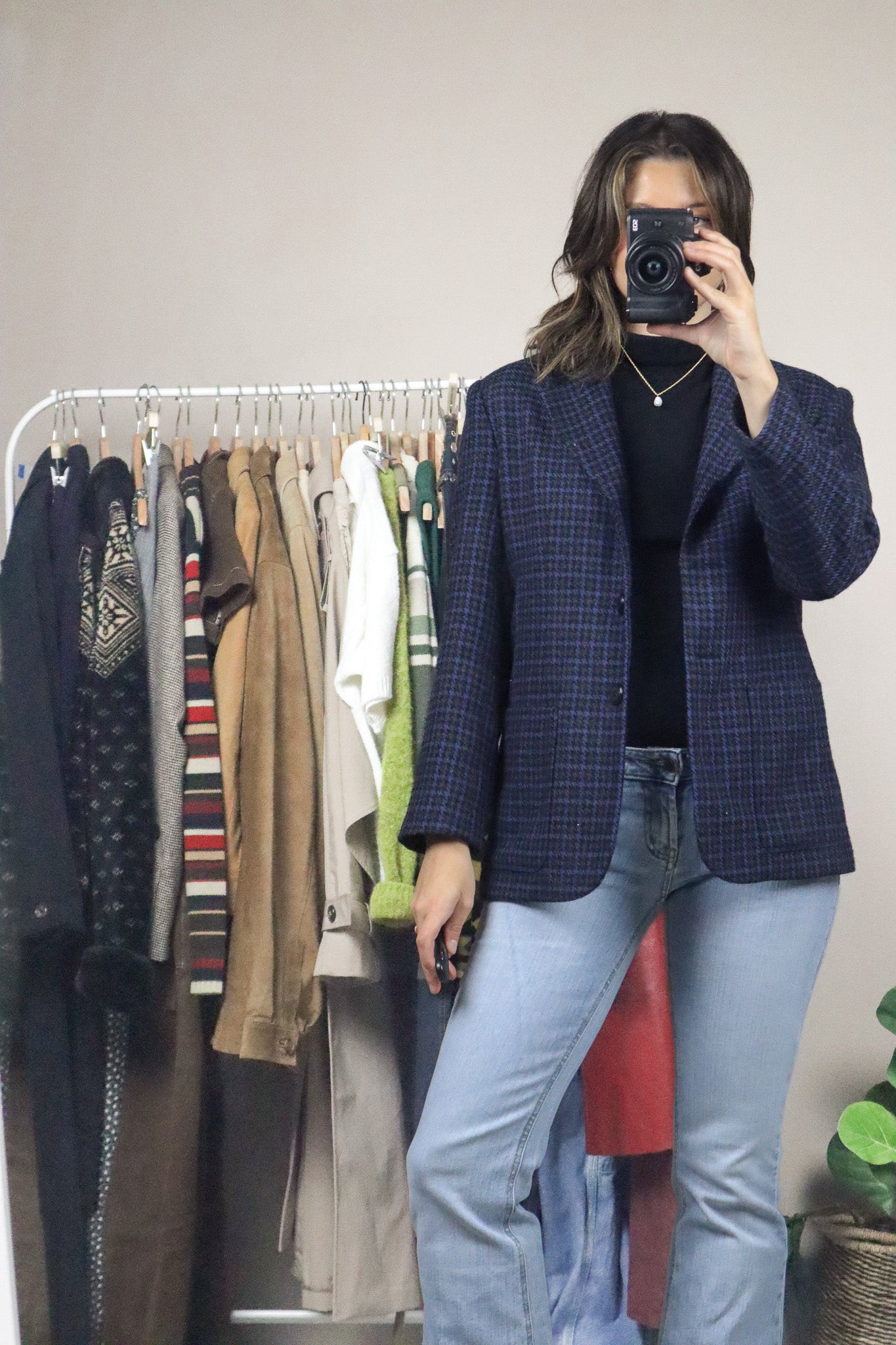 Vintage x Made in Canada x Wool Houndstooth Blazer (S)