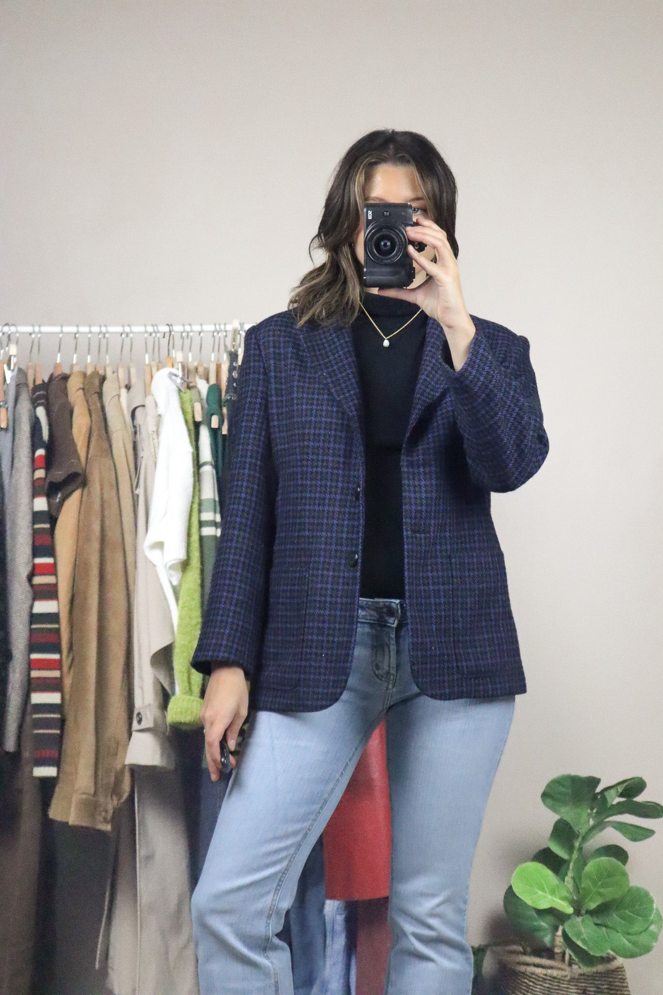 Vintage x Made in Canada x Wool Houndstooth Blazer (S)