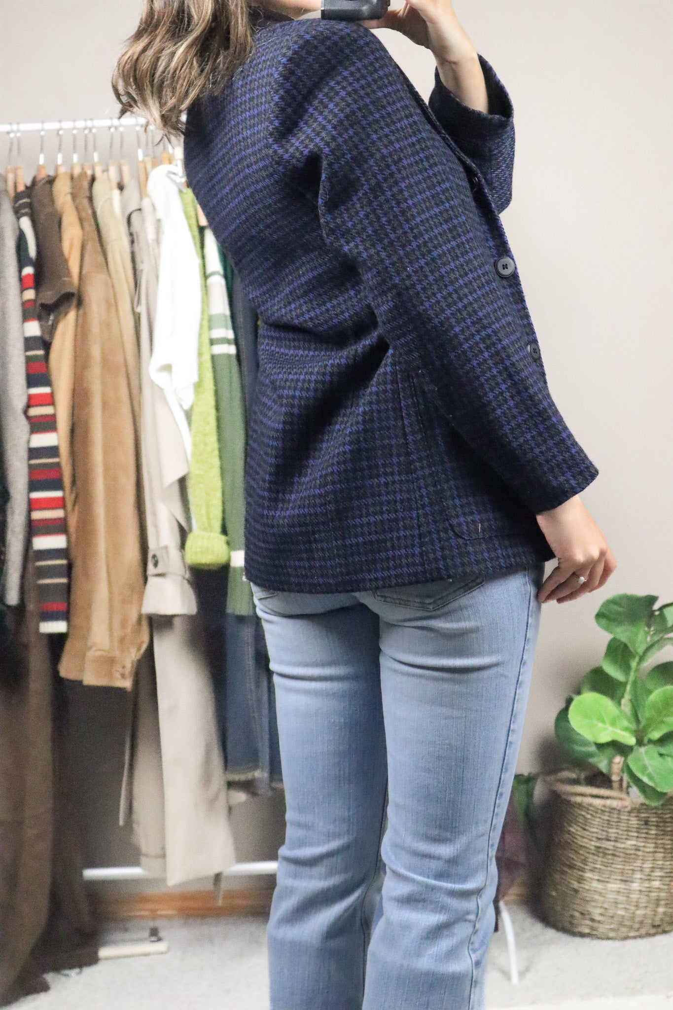 Vintage x Made in Canada x Wool Houndstooth Blazer (S)