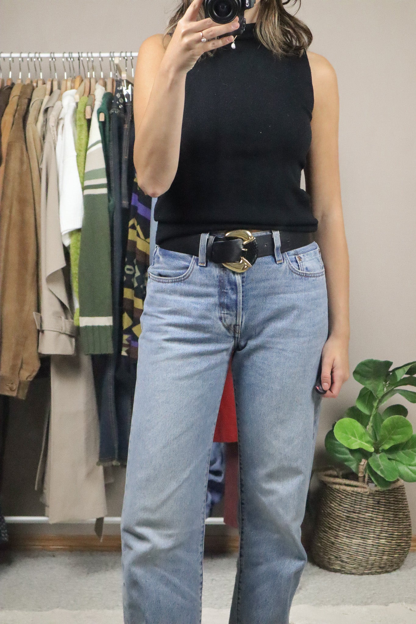 Vintage x Leather Belt (S)