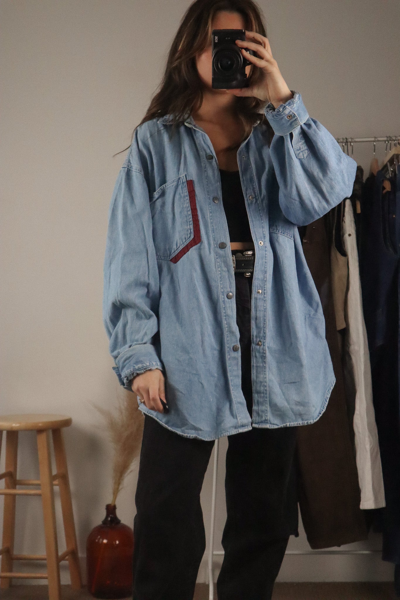 Vintage x Denim Button Up (L)