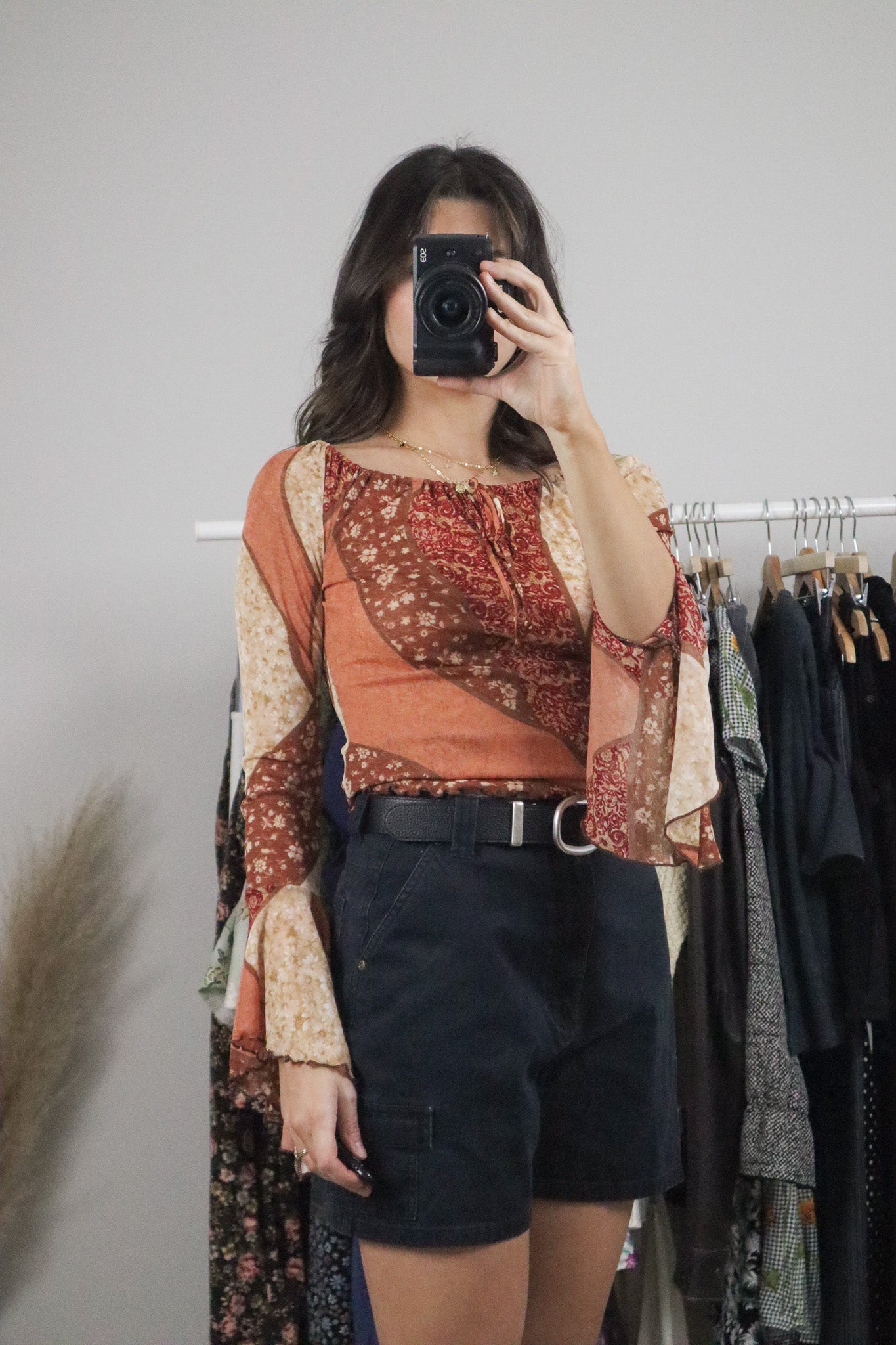 Made in USA x Vintage x Mesh Patchwork Top (S)