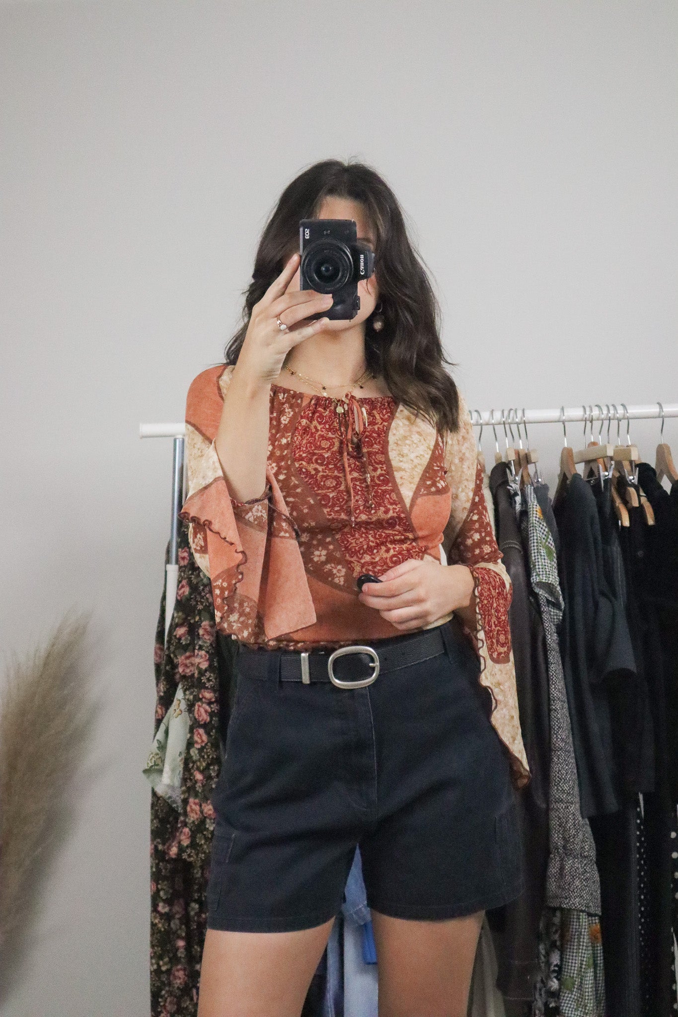 Made in USA x Vintage x Mesh Patchwork Top (S)