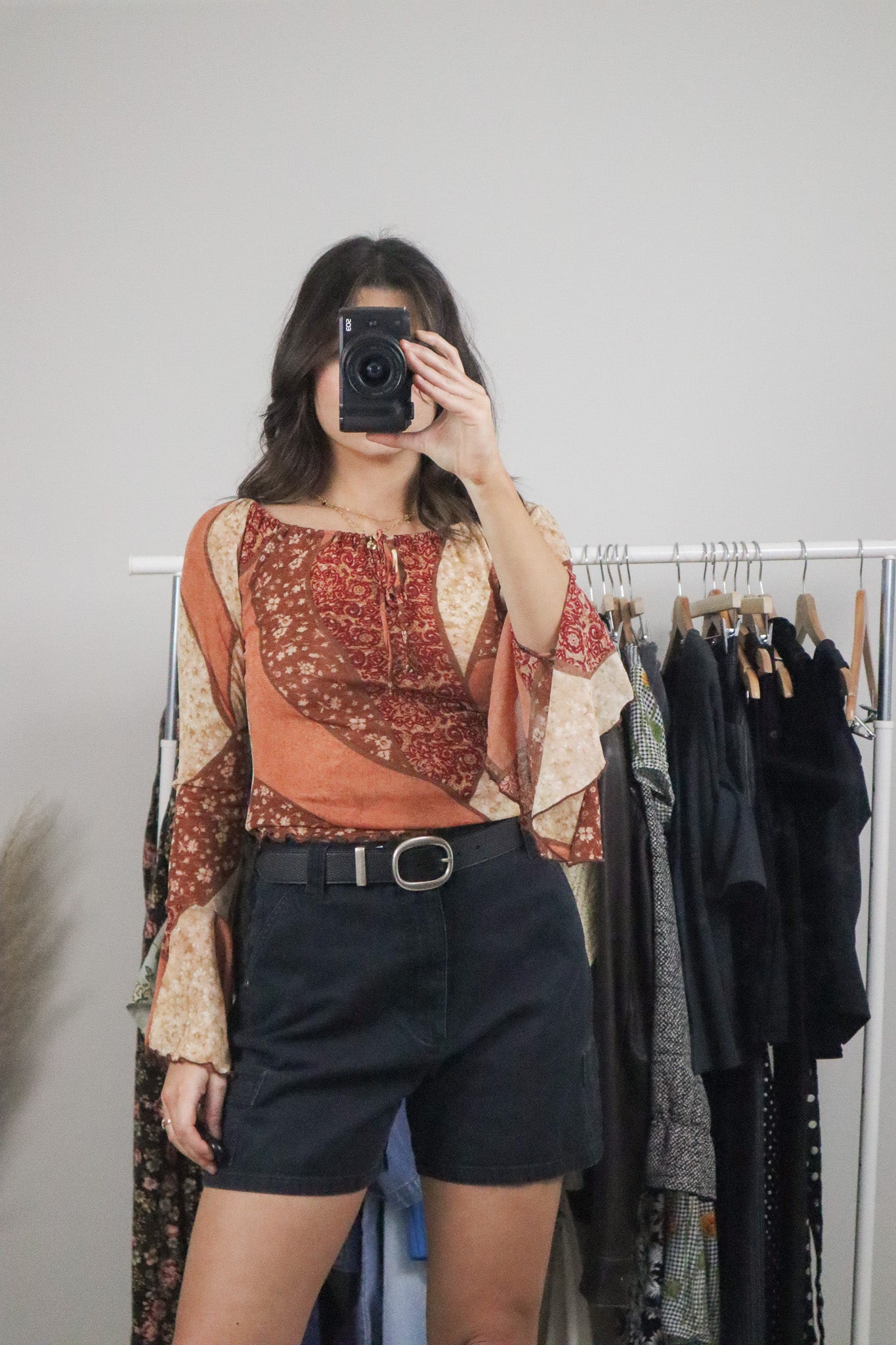 Made in USA x Vintage x Mesh Patchwork Top (S)