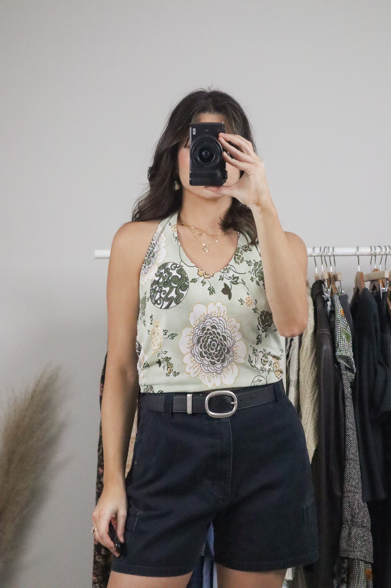 Vintage x Patterned Halter Top (S/M)