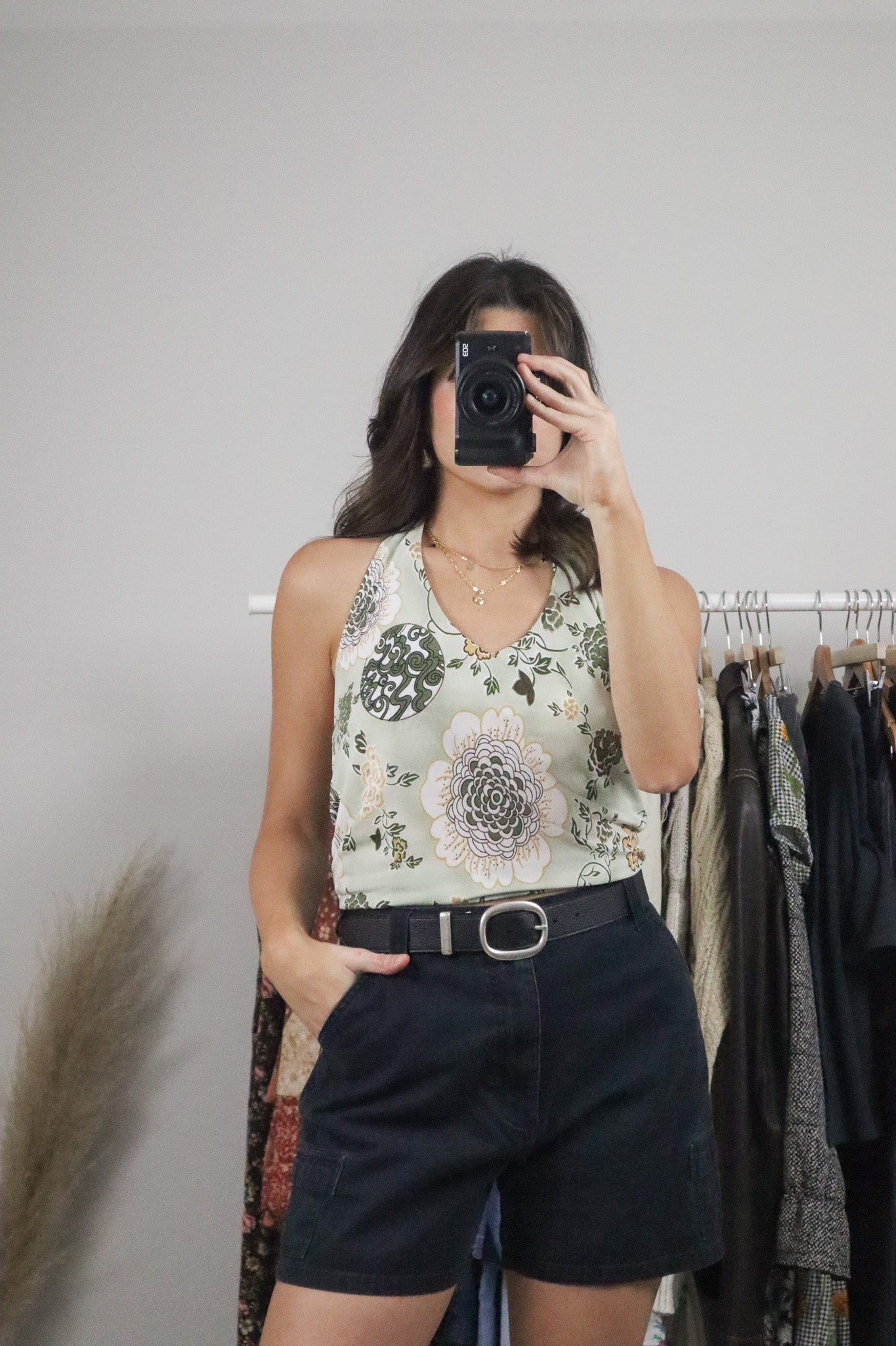 Vintage x Patterned Halter Top (S/M)