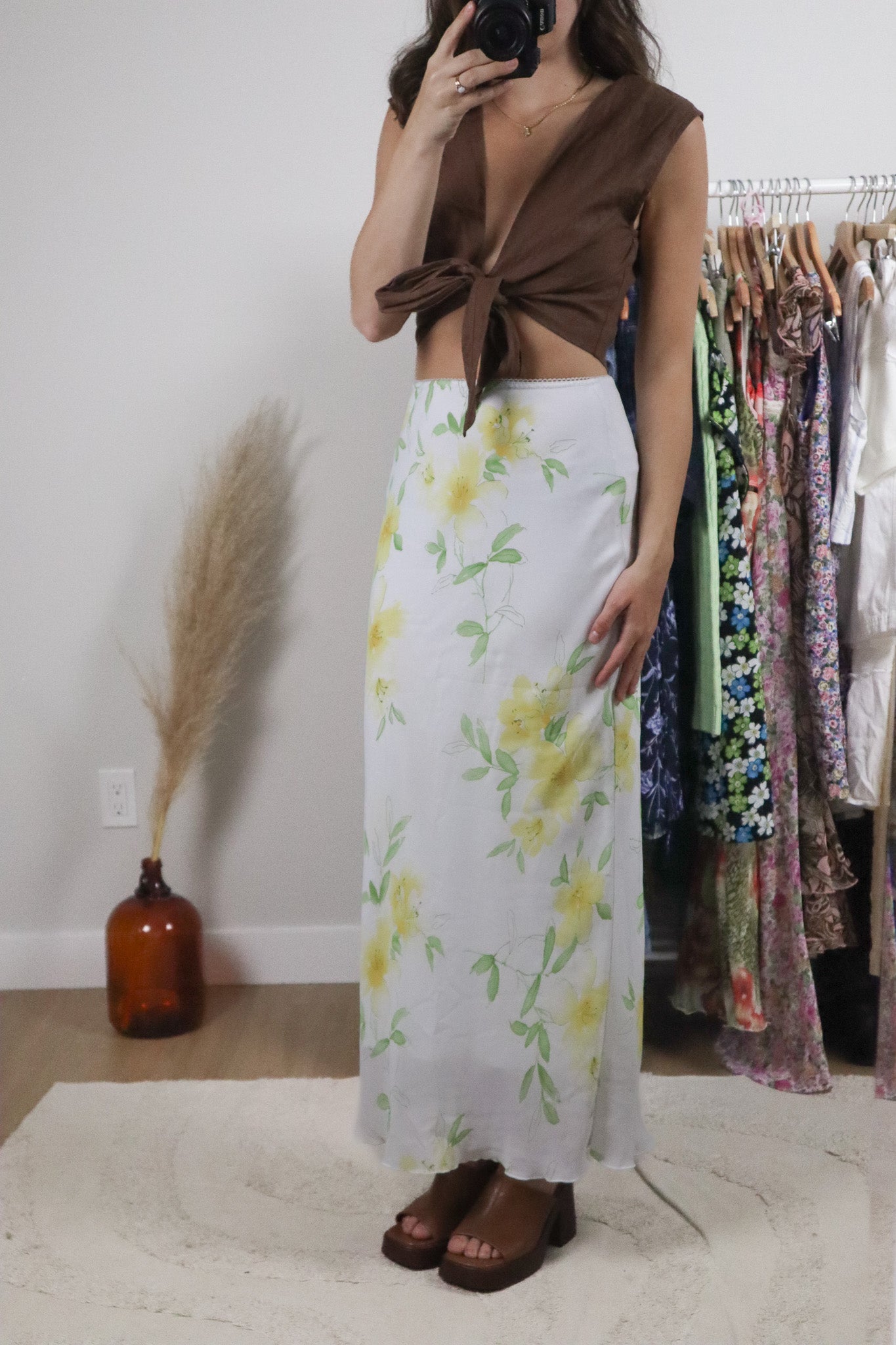 Made in Canada x Vintage x Floral Maxi Skirt (S)