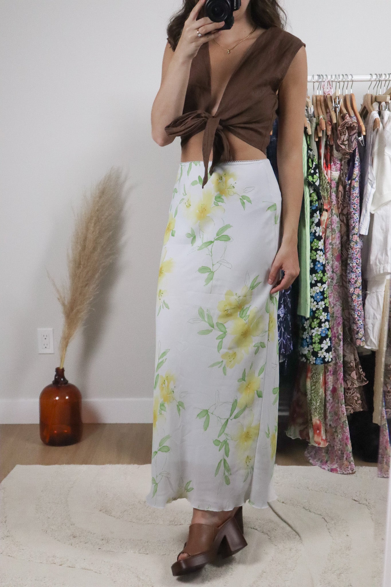Made in Canada x Vintage x Floral Maxi Skirt (S)