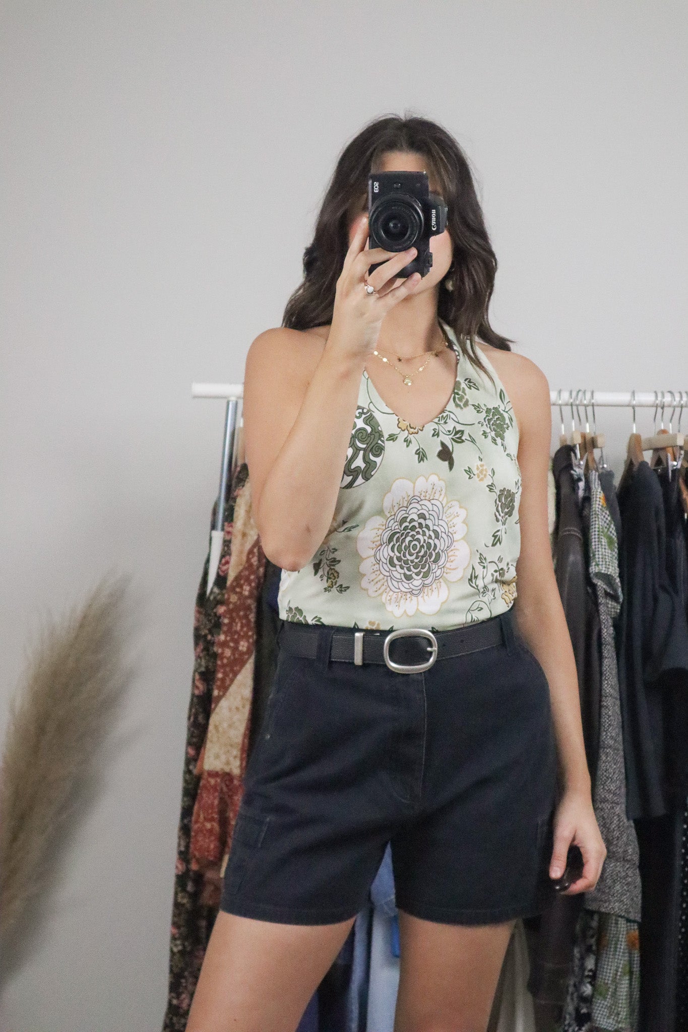 Vintage x Patterned Halter Top (S/M)