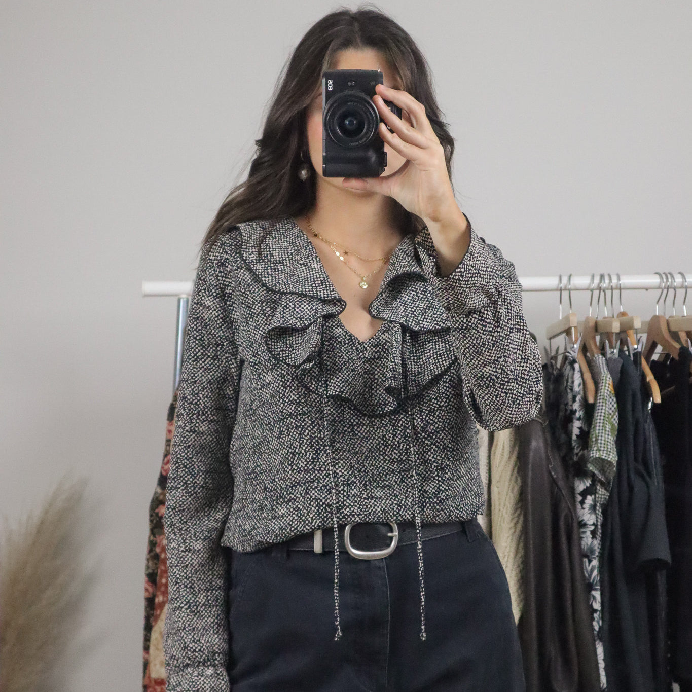 Made in Canada x Vintage x Patterned Blouse (S)