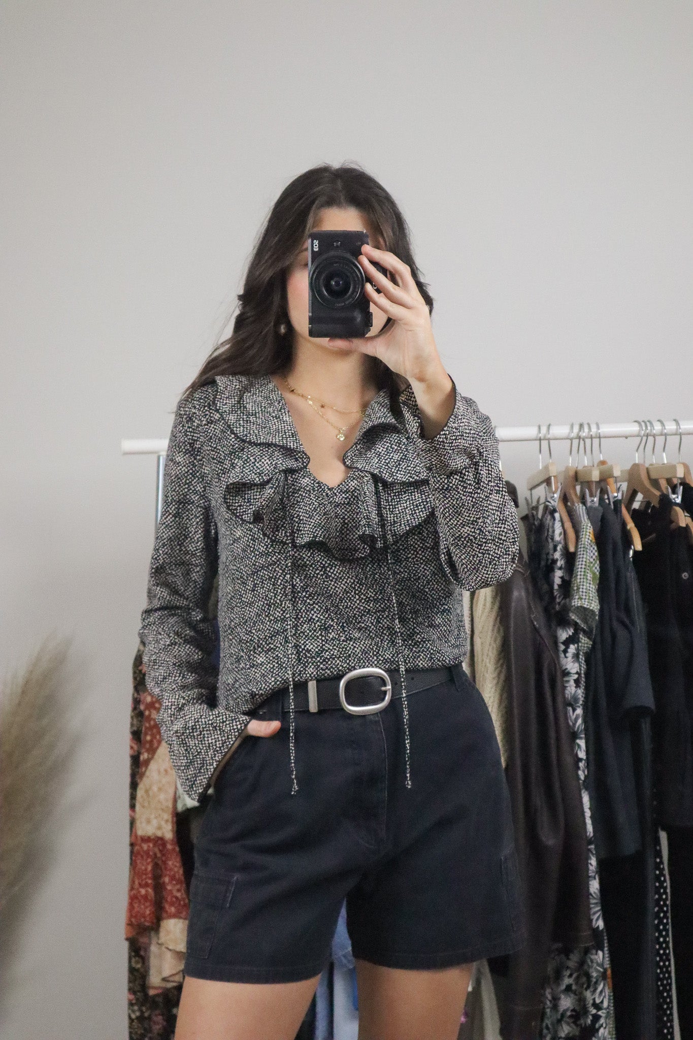 Made in Canada x Vintage x Patterned Blouse (S)