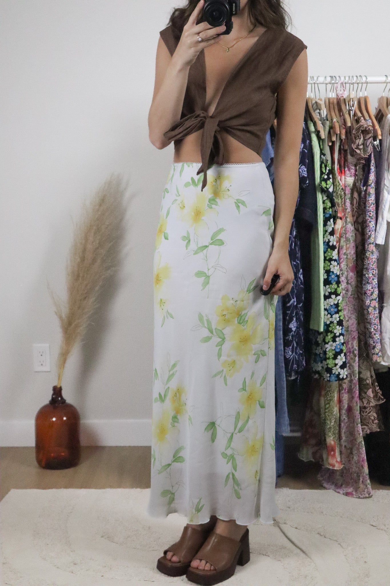 Made in Canada x Vintage x Floral Maxi Skirt (S)