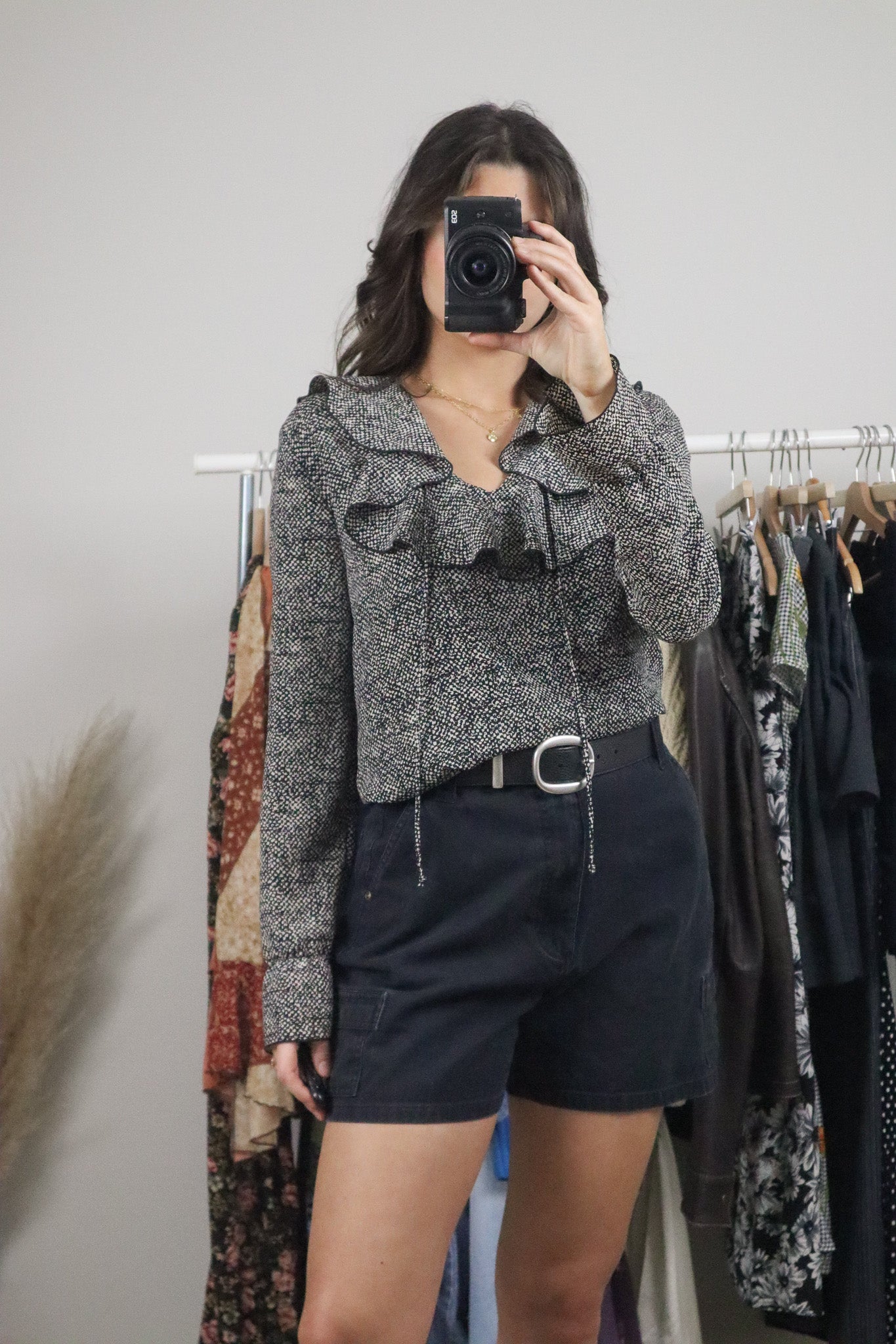 Made in Canada x Vintage x Patterned Blouse (S)