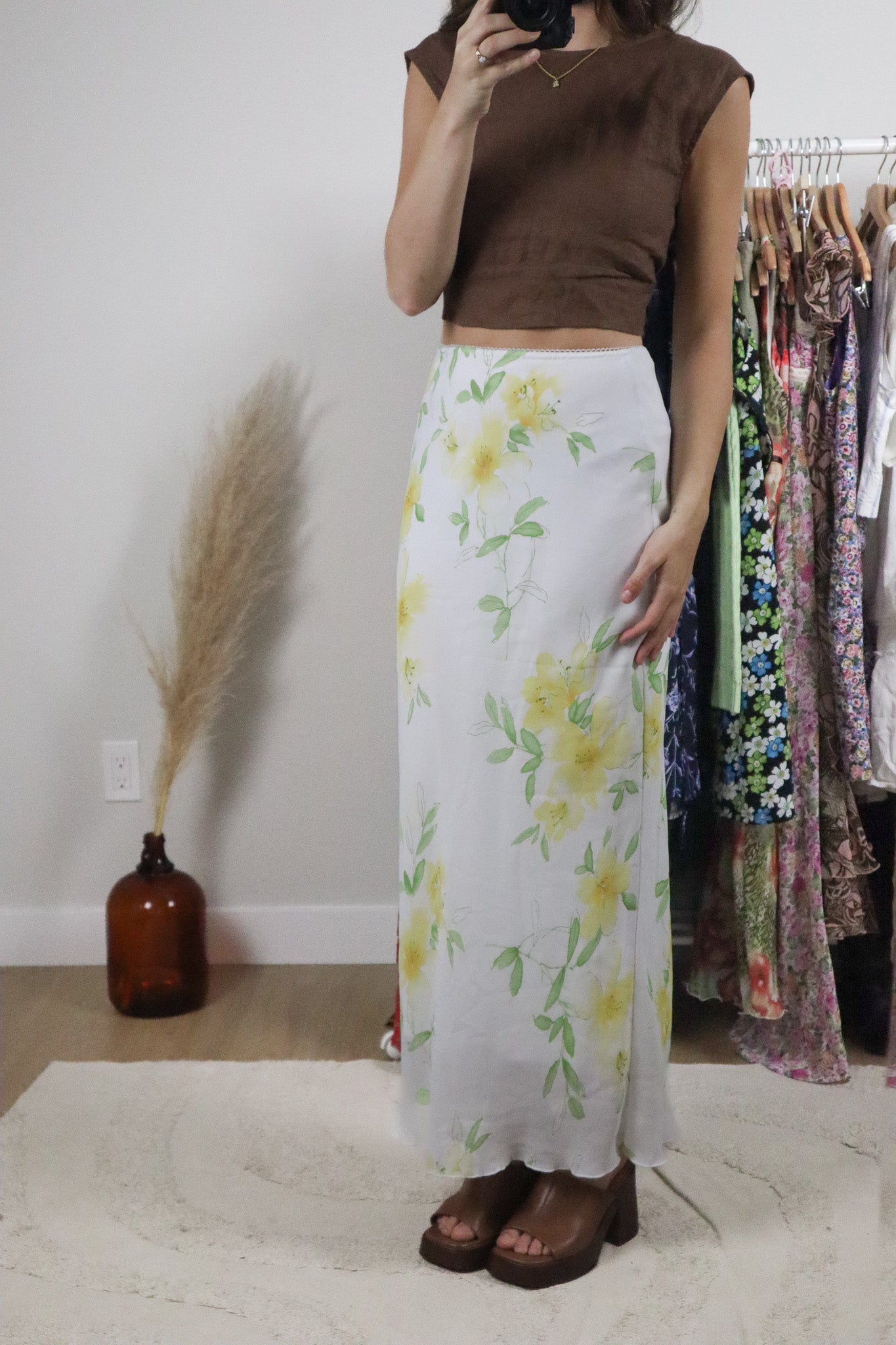 Made in Canada x Vintage x Floral Maxi Skirt (S)