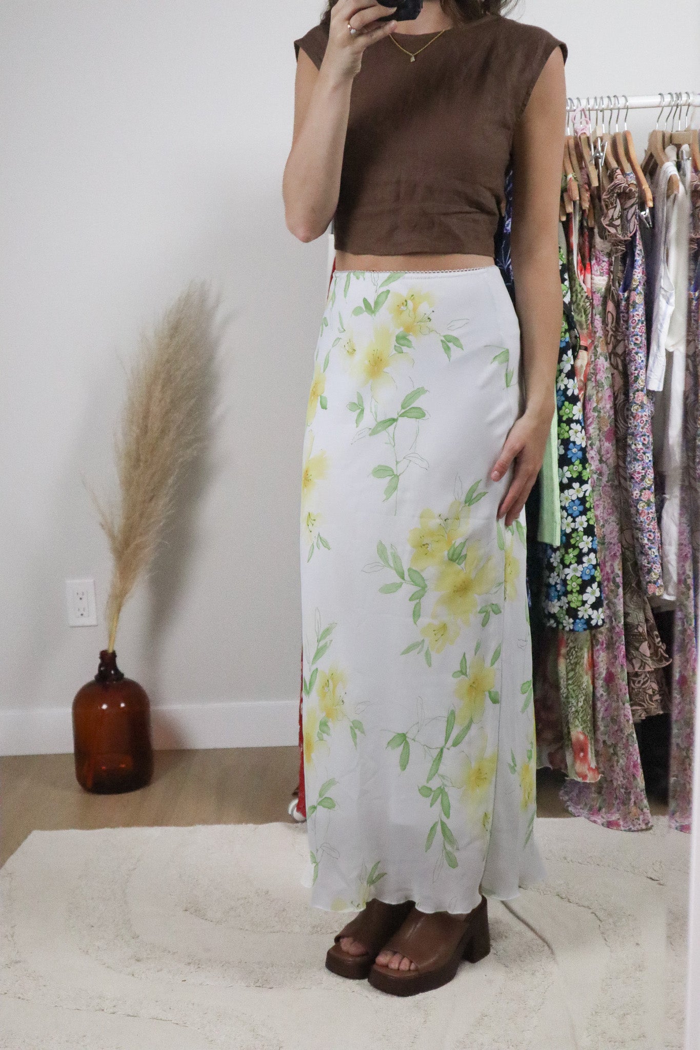 Made in Canada x Vintage x Floral Maxi Skirt (S)
