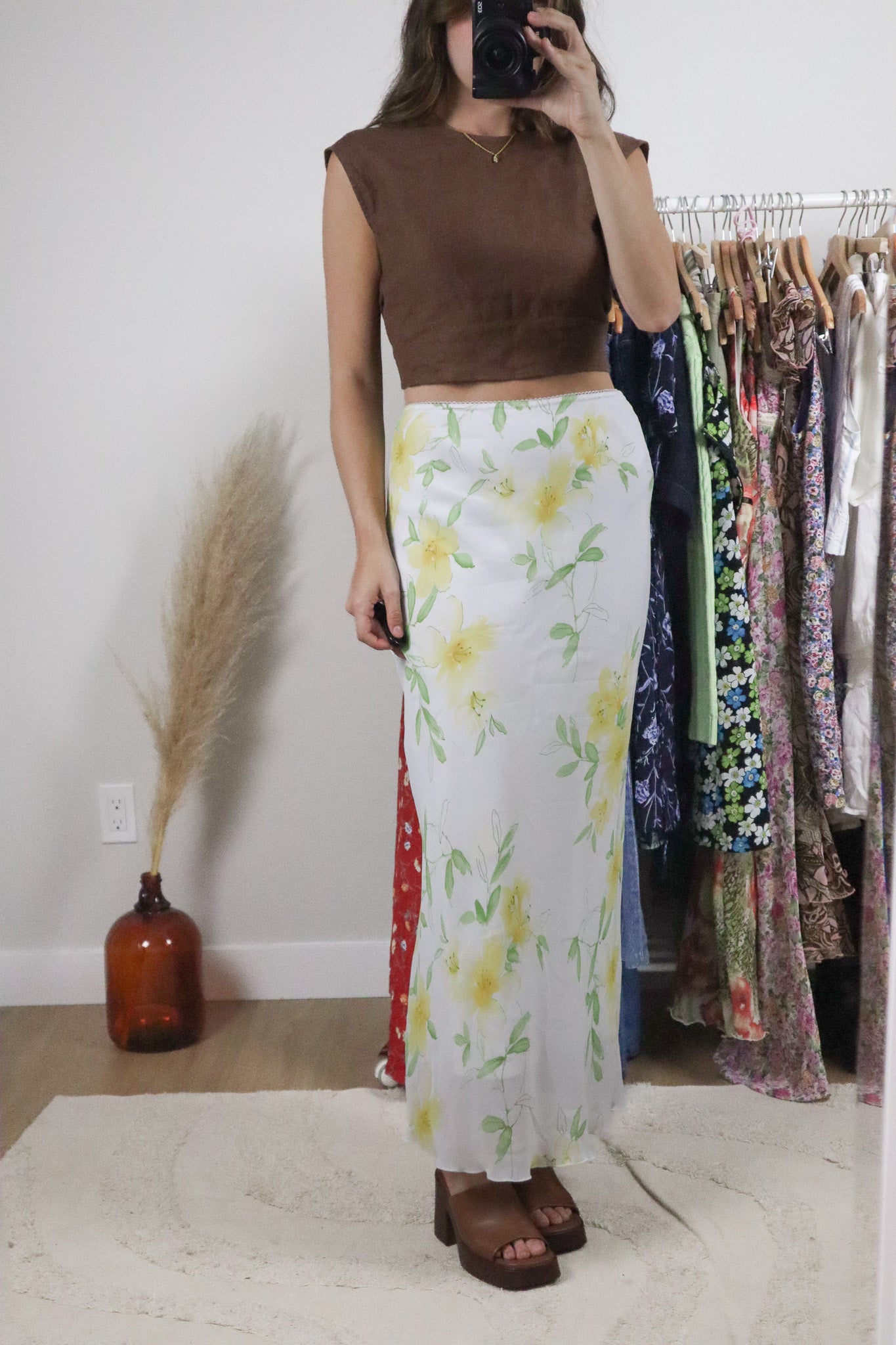 Made in Canada x Vintage x Floral Maxi Skirt (S)