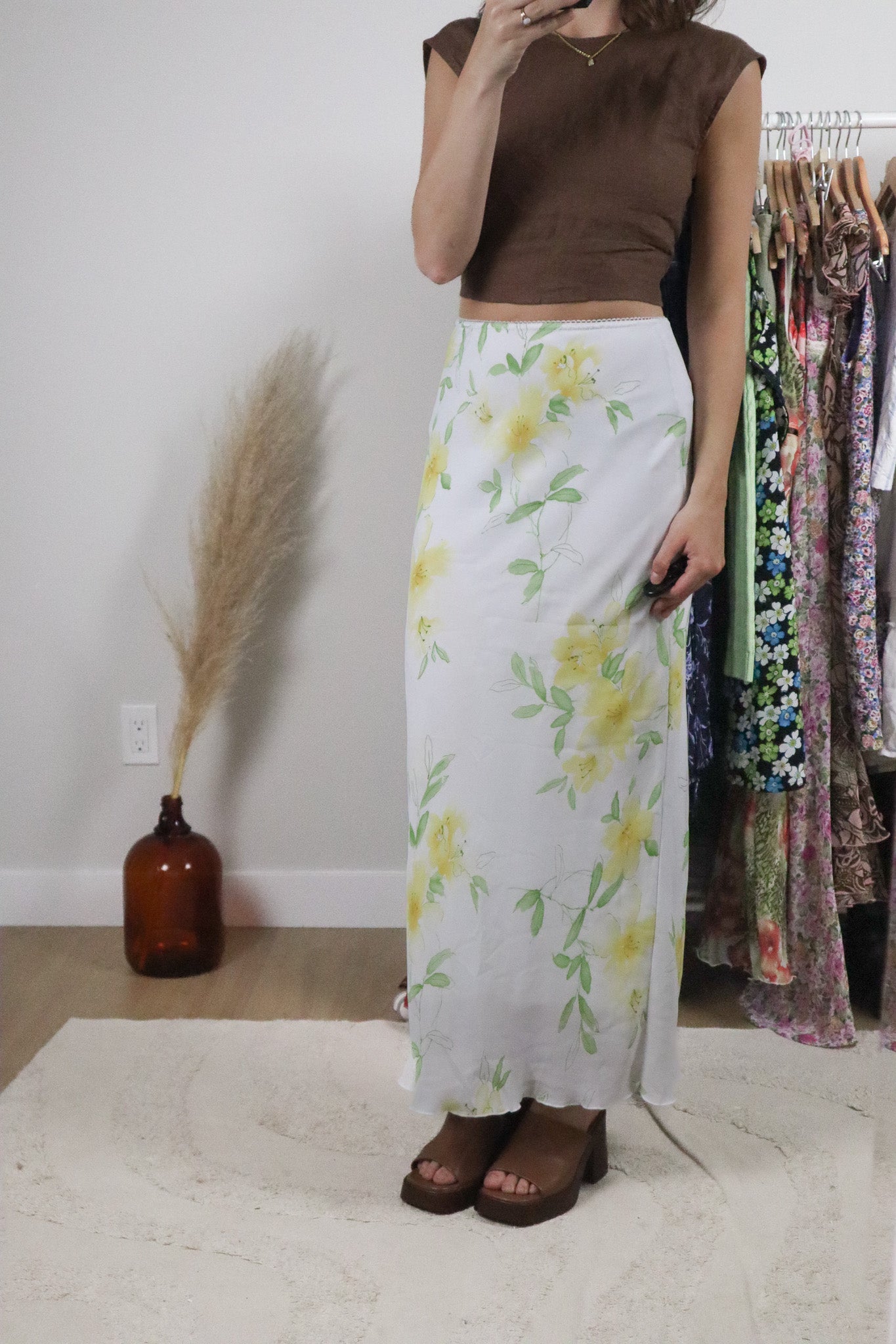 Made in Canada x Vintage x Floral Maxi Skirt (S)