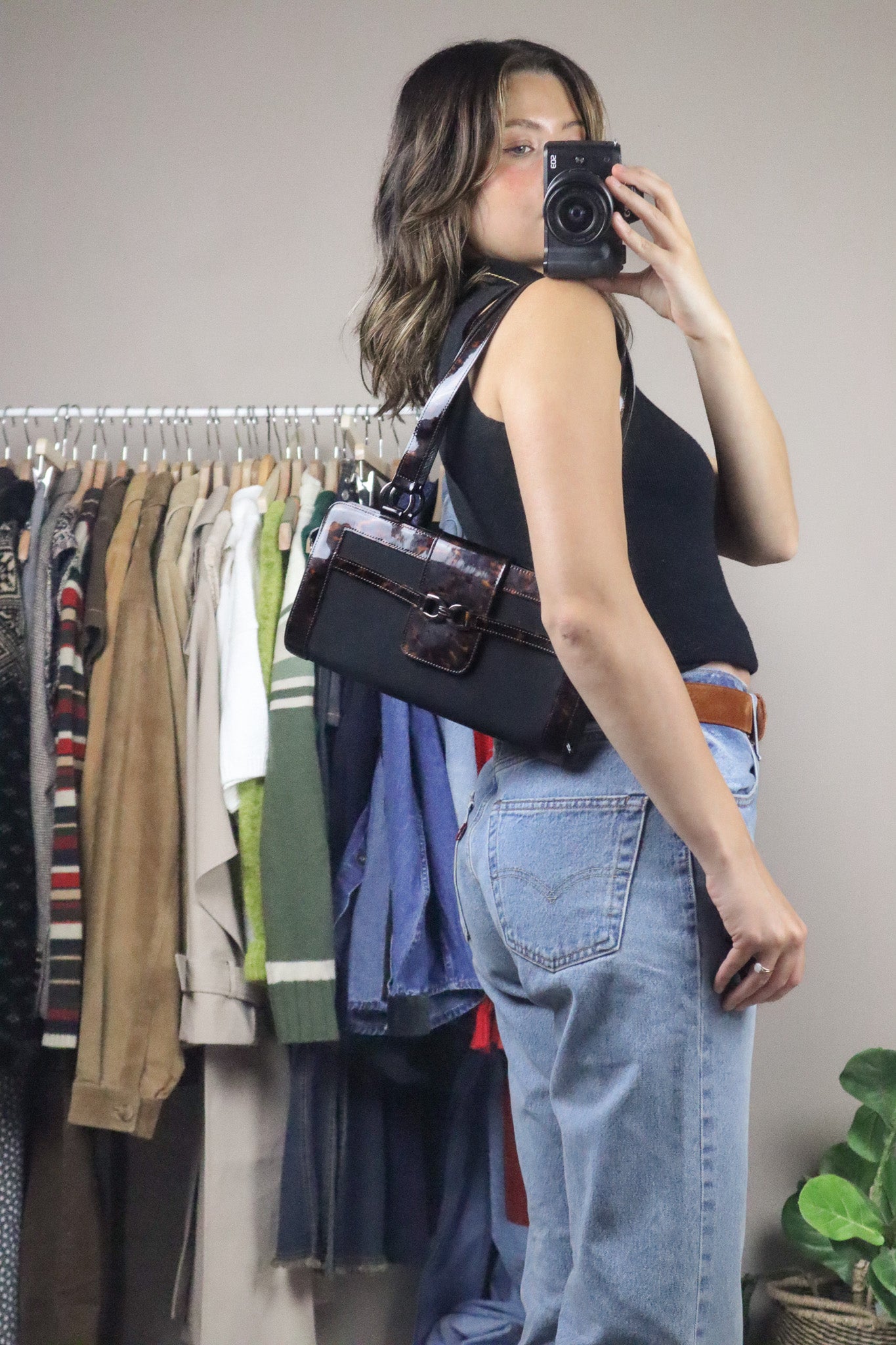 Made in Spain x Stuart Weitzman x Tortoise Trim Purse