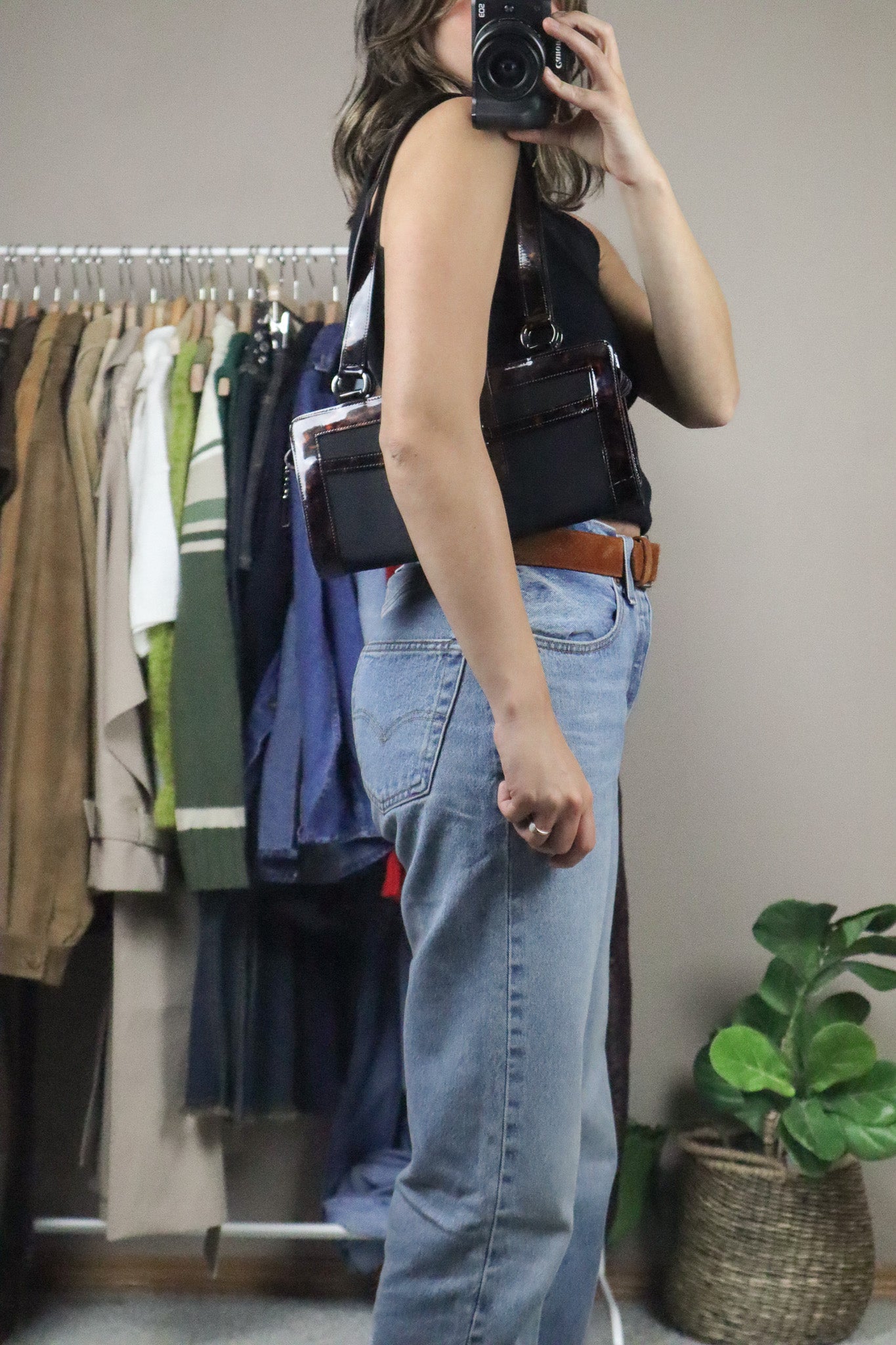 Made in Spain x Stuart Weitzman x Tortoise Trim Purse