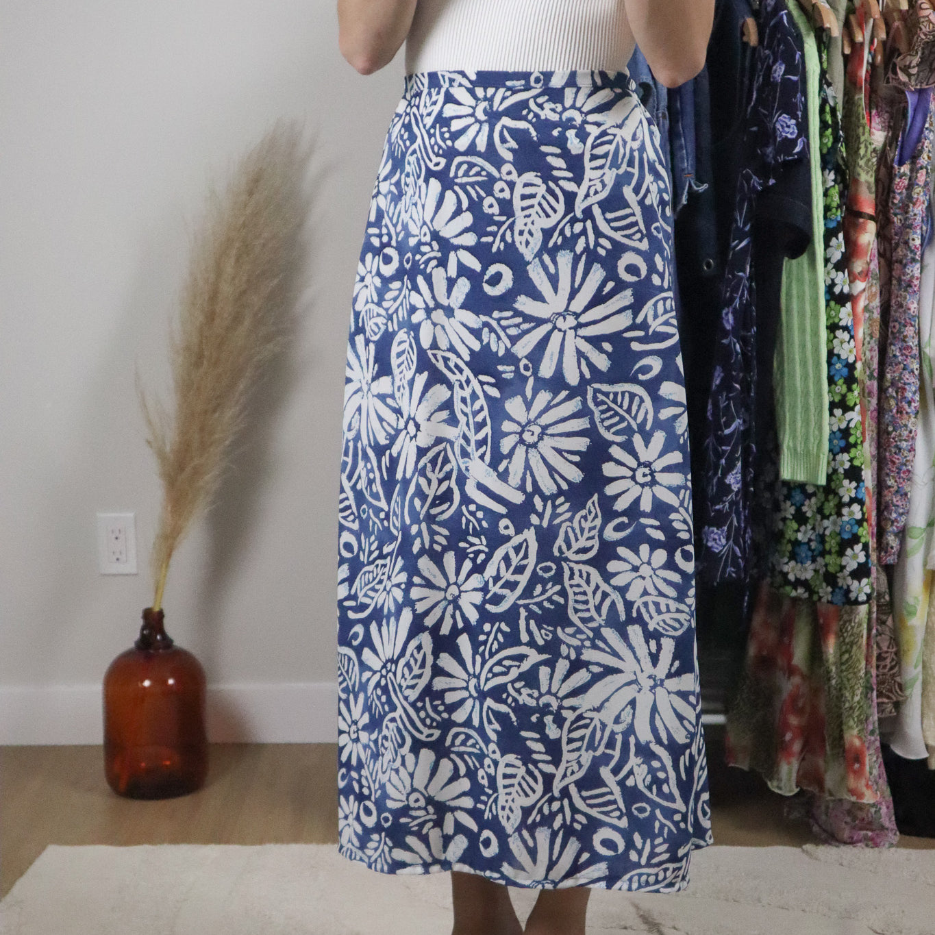 Made in Canada x Vintage x Patterned Maxi Skirt (S)