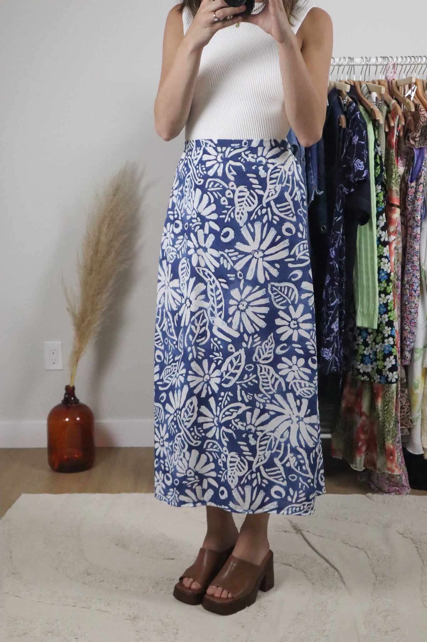 Made in Canada x Vintage x Patterned Maxi Skirt (S)