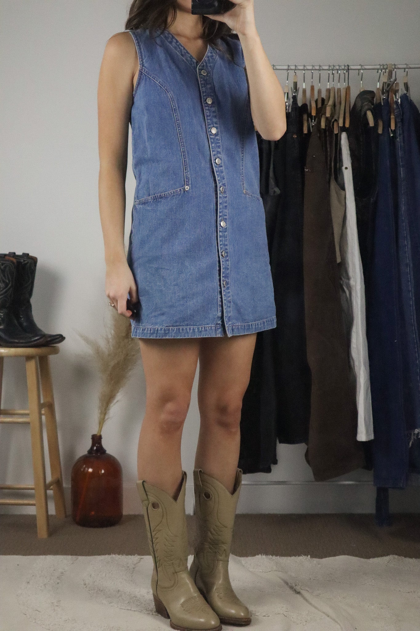 Vintage x Denim Dress (S)