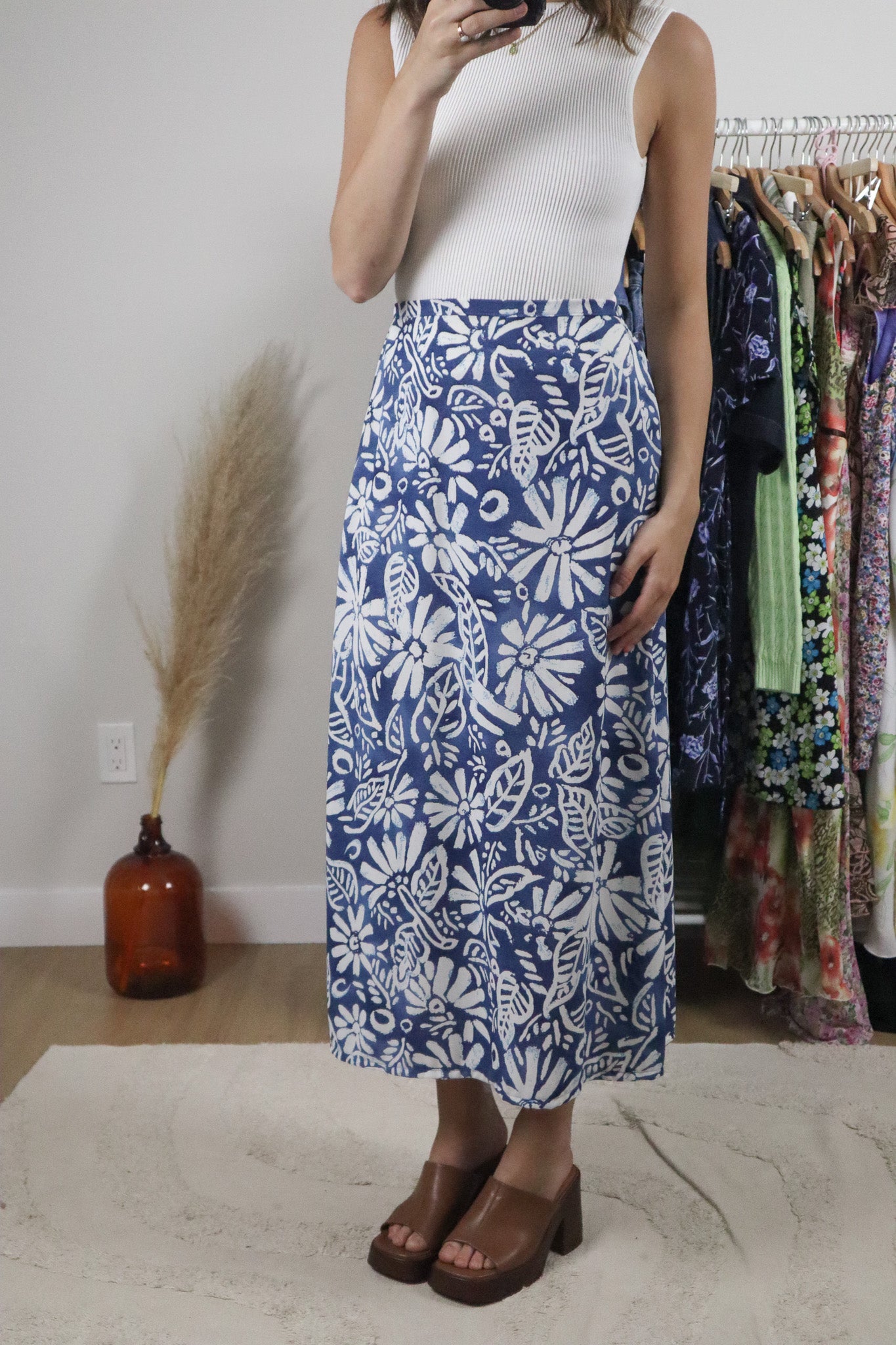 Made in Canada x Vintage x Patterned Maxi Skirt (S)