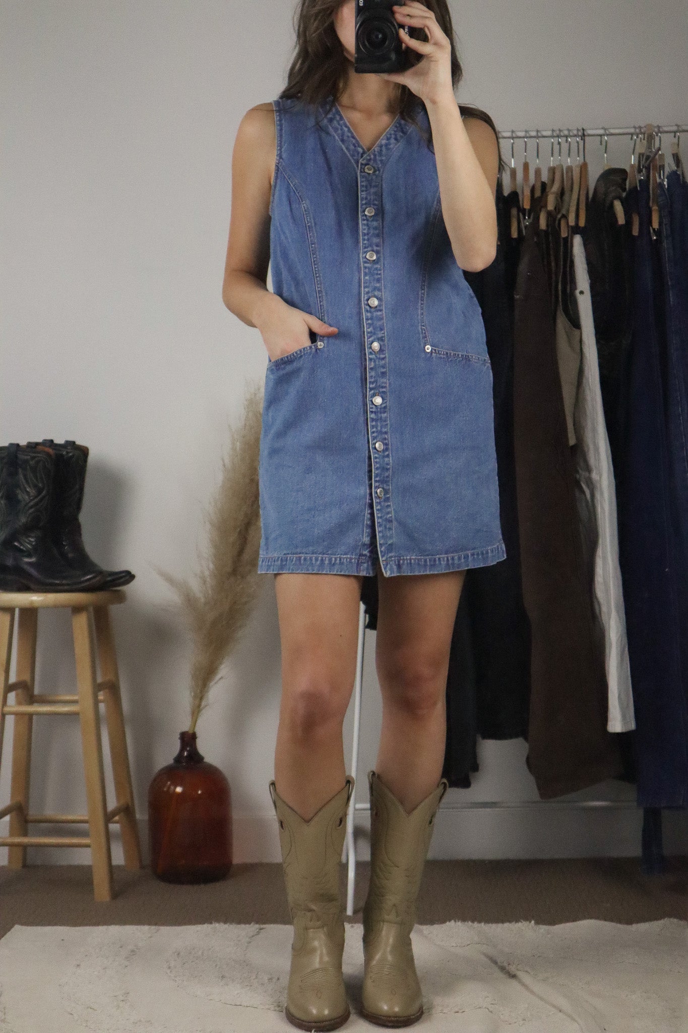 Vintage x Denim Dress (S)