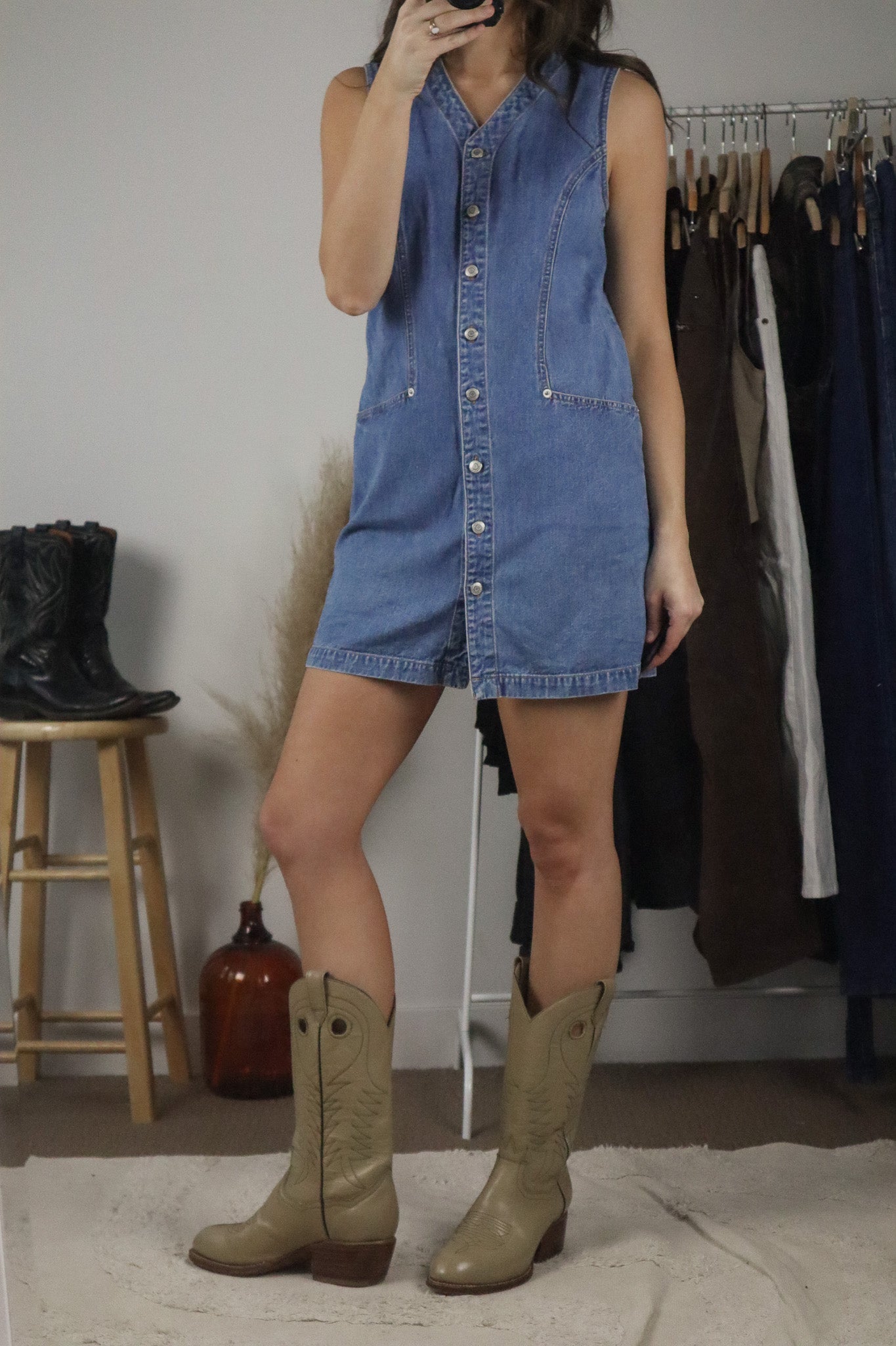 Vintage x Denim Dress (S)