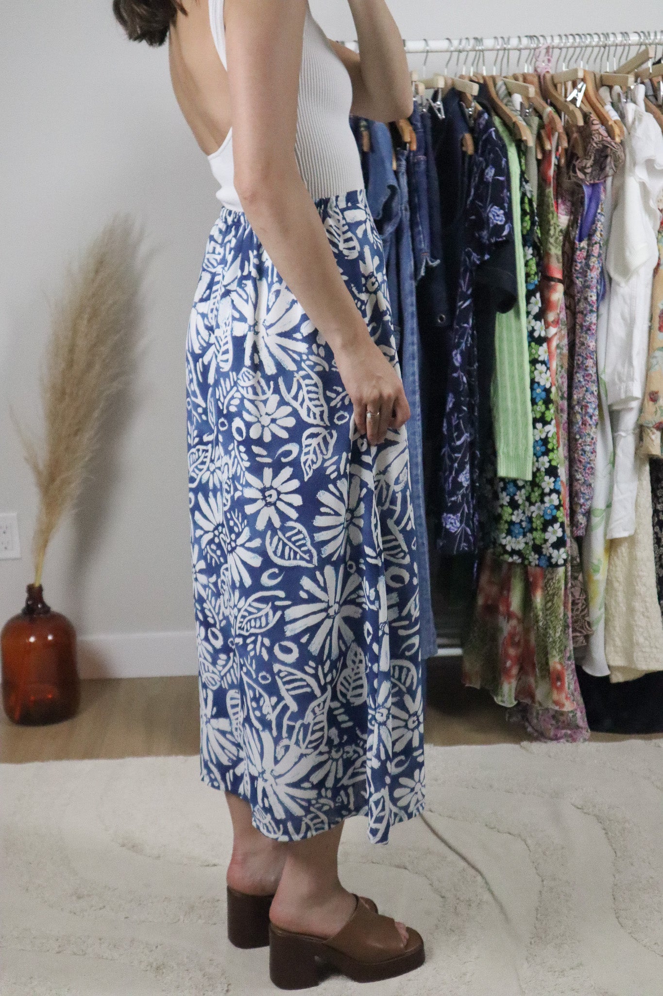 Made in Canada x Vintage x Patterned Maxi Skirt (S)