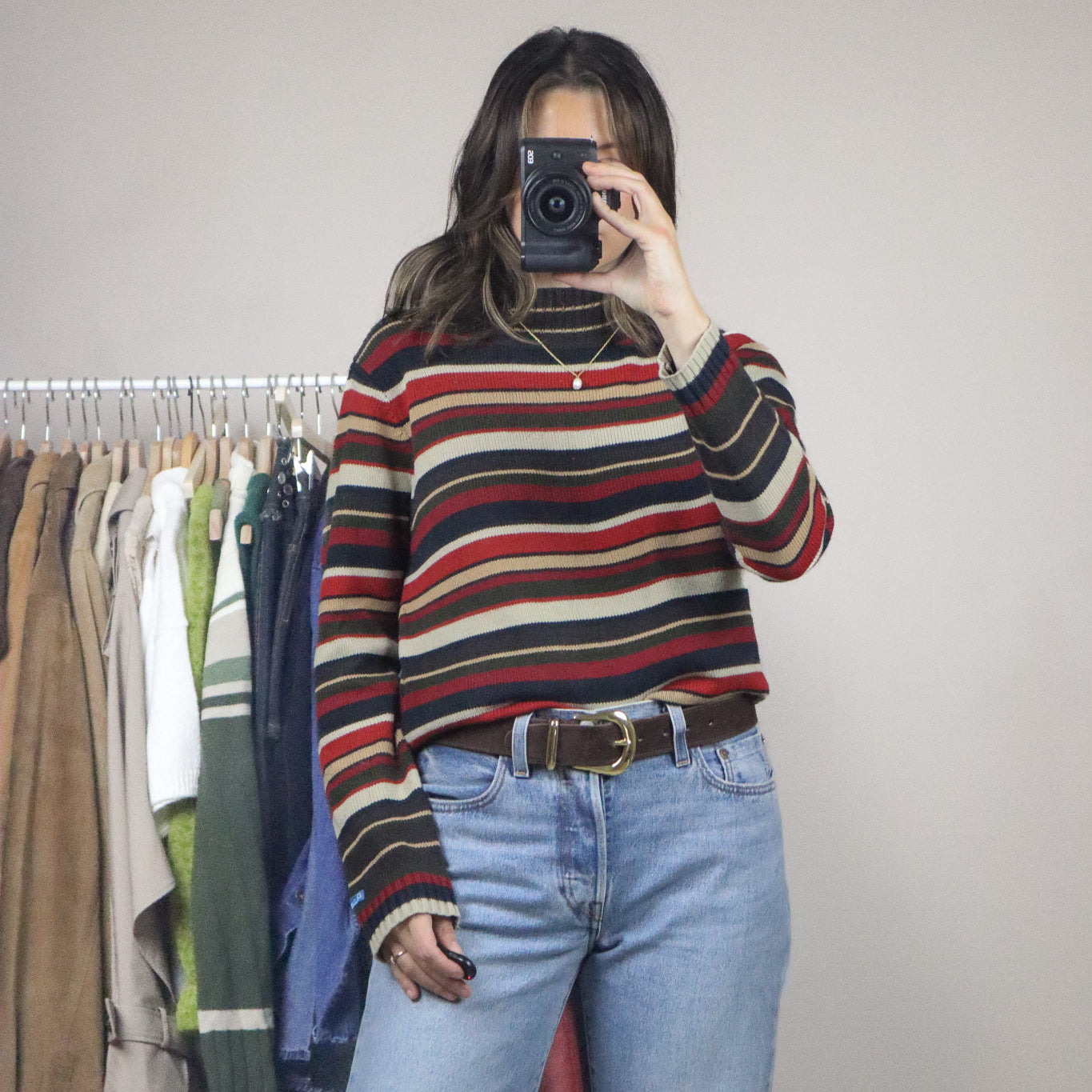 Vintage x Striped Mock Neck (M)