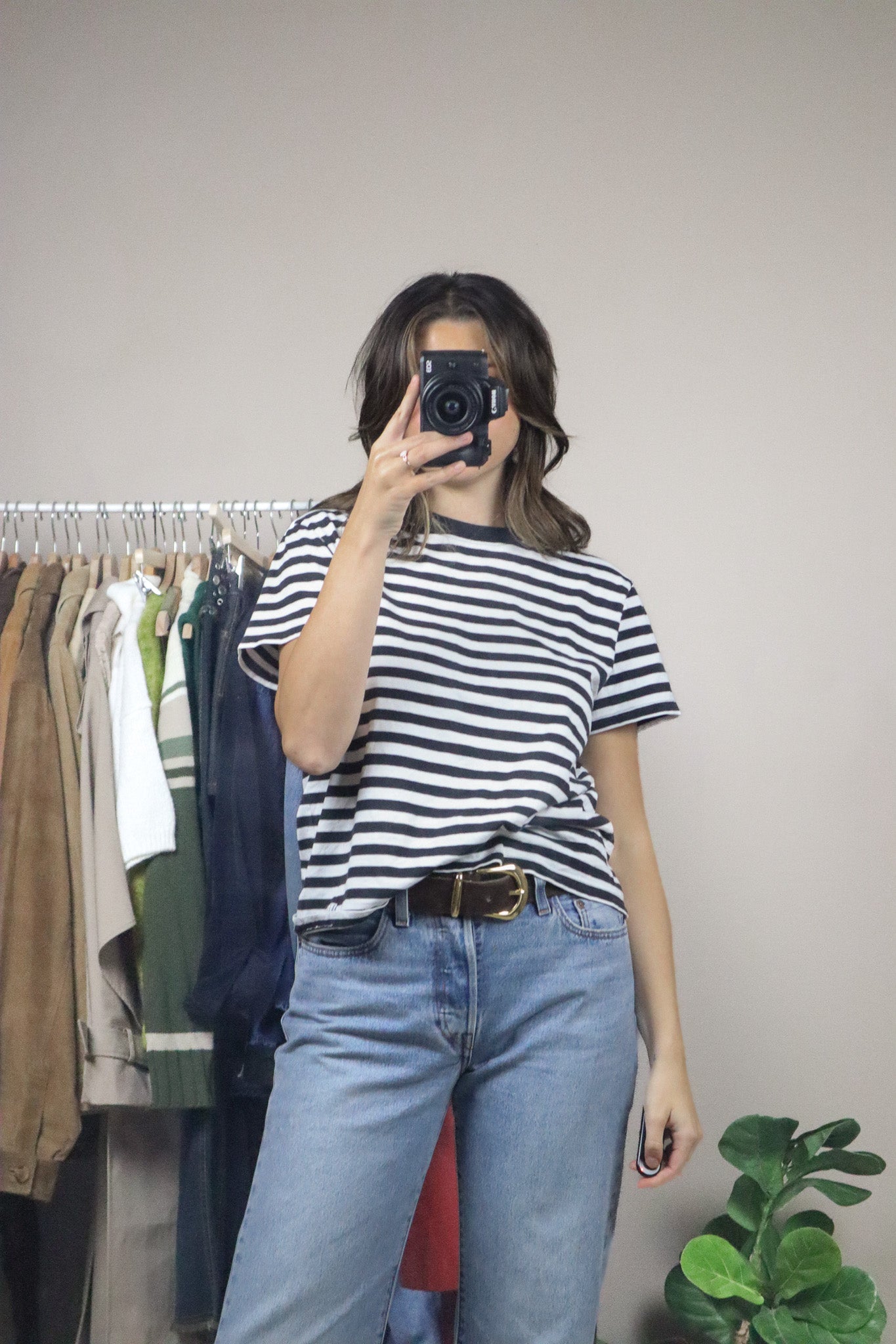 Vintage x Striped T-Shirt (S/M)