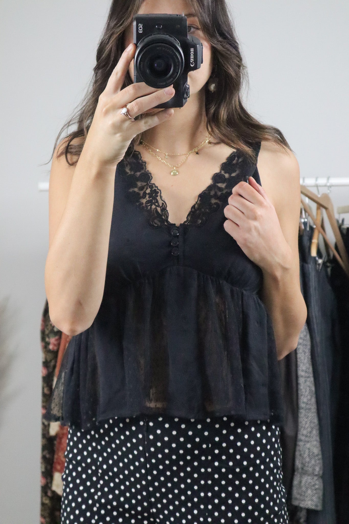 Deadstock x Anthropology Cotton Babydoll Lace Tank (S)