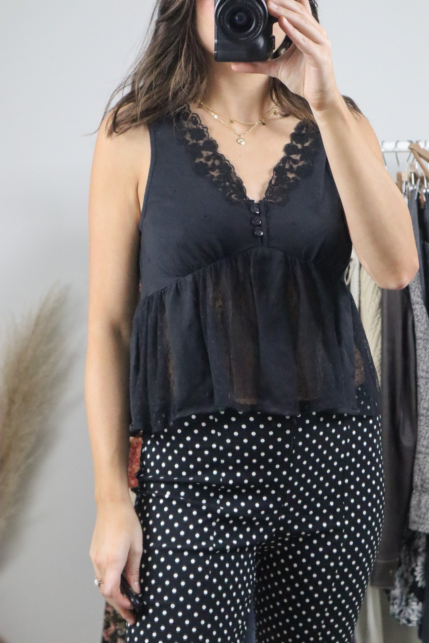 Deadstock x Anthropology Cotton Babydoll Lace Tank (S)