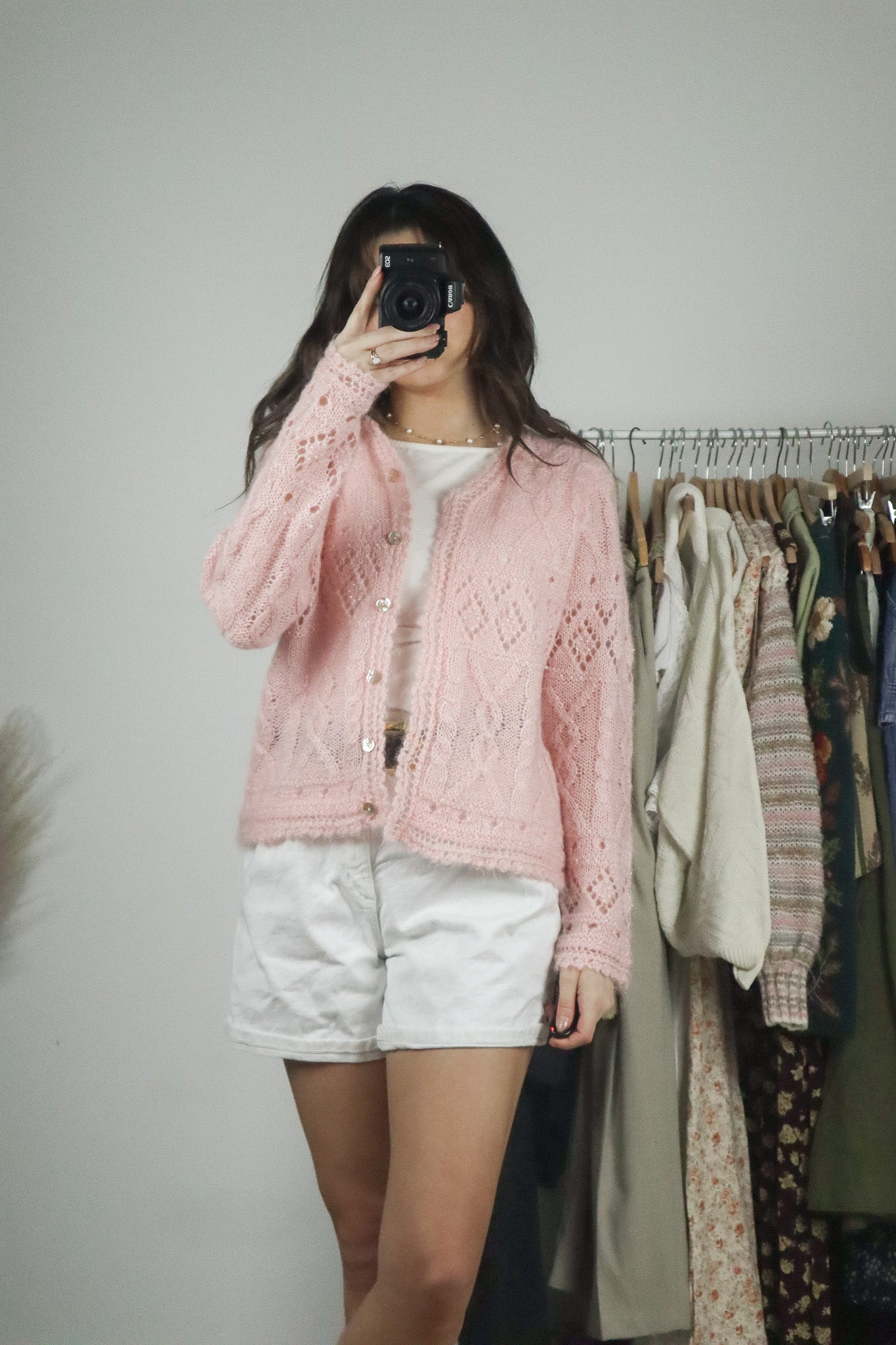 Vintage x Beaded Wool Blend Cardigan (S)