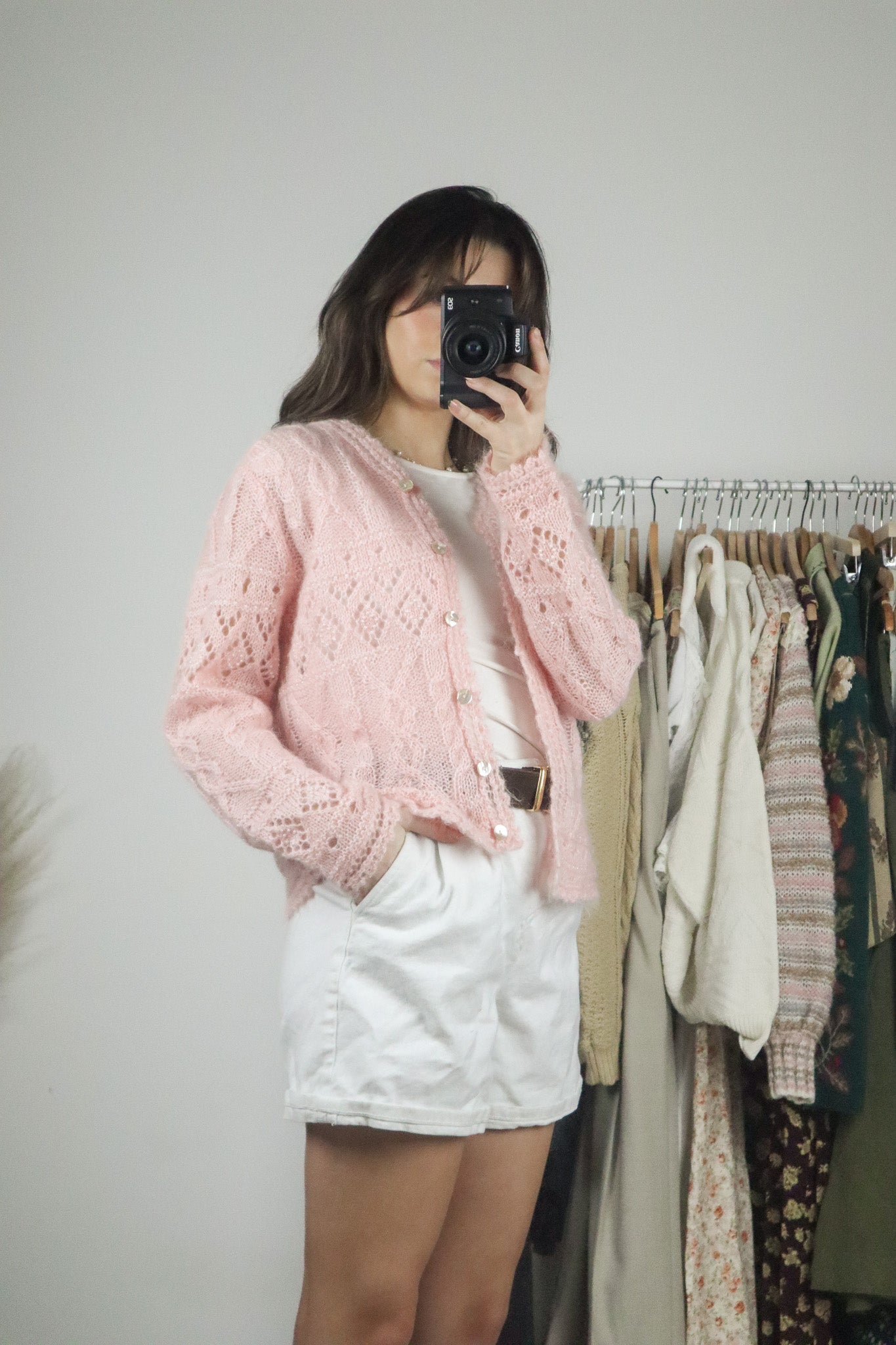 Vintage x Beaded Wool Blend Cardigan (S)