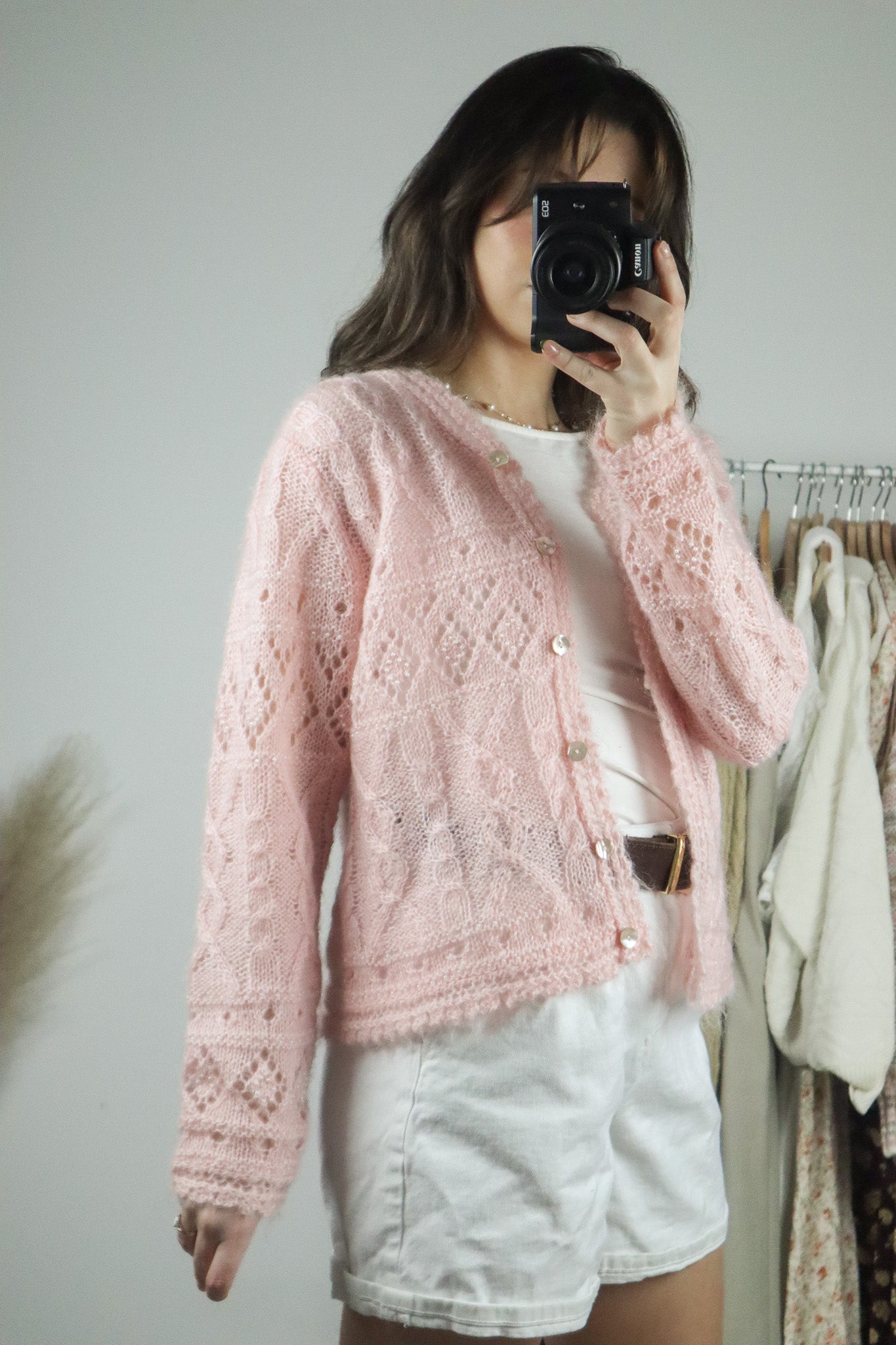 Vintage x Beaded Wool Blend Cardigan (S)