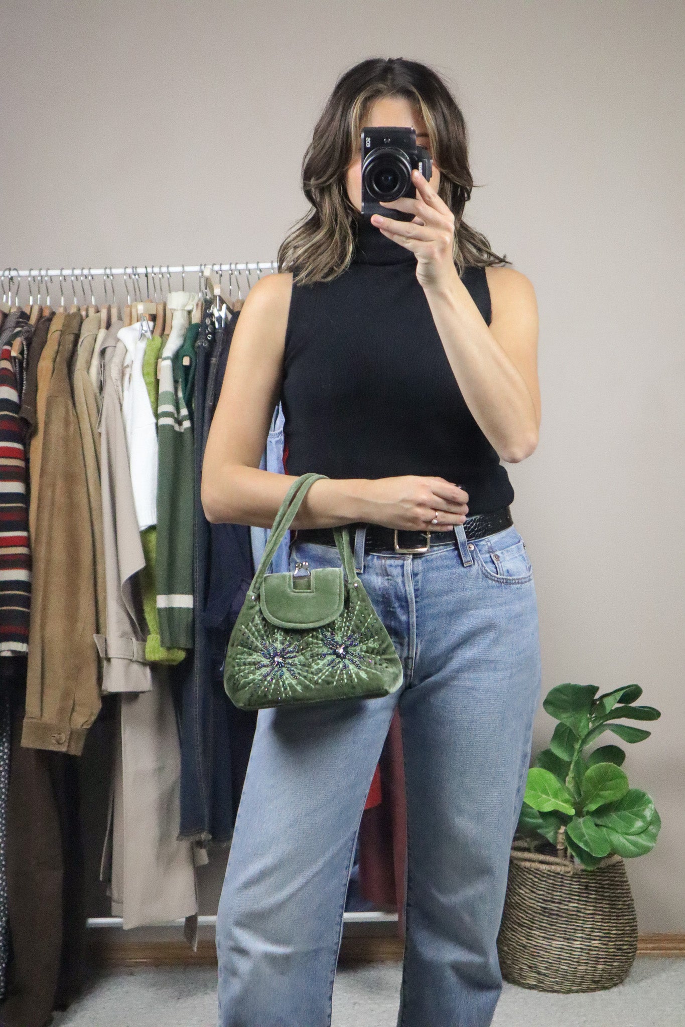 Vintage x Velvet Beaded Purse