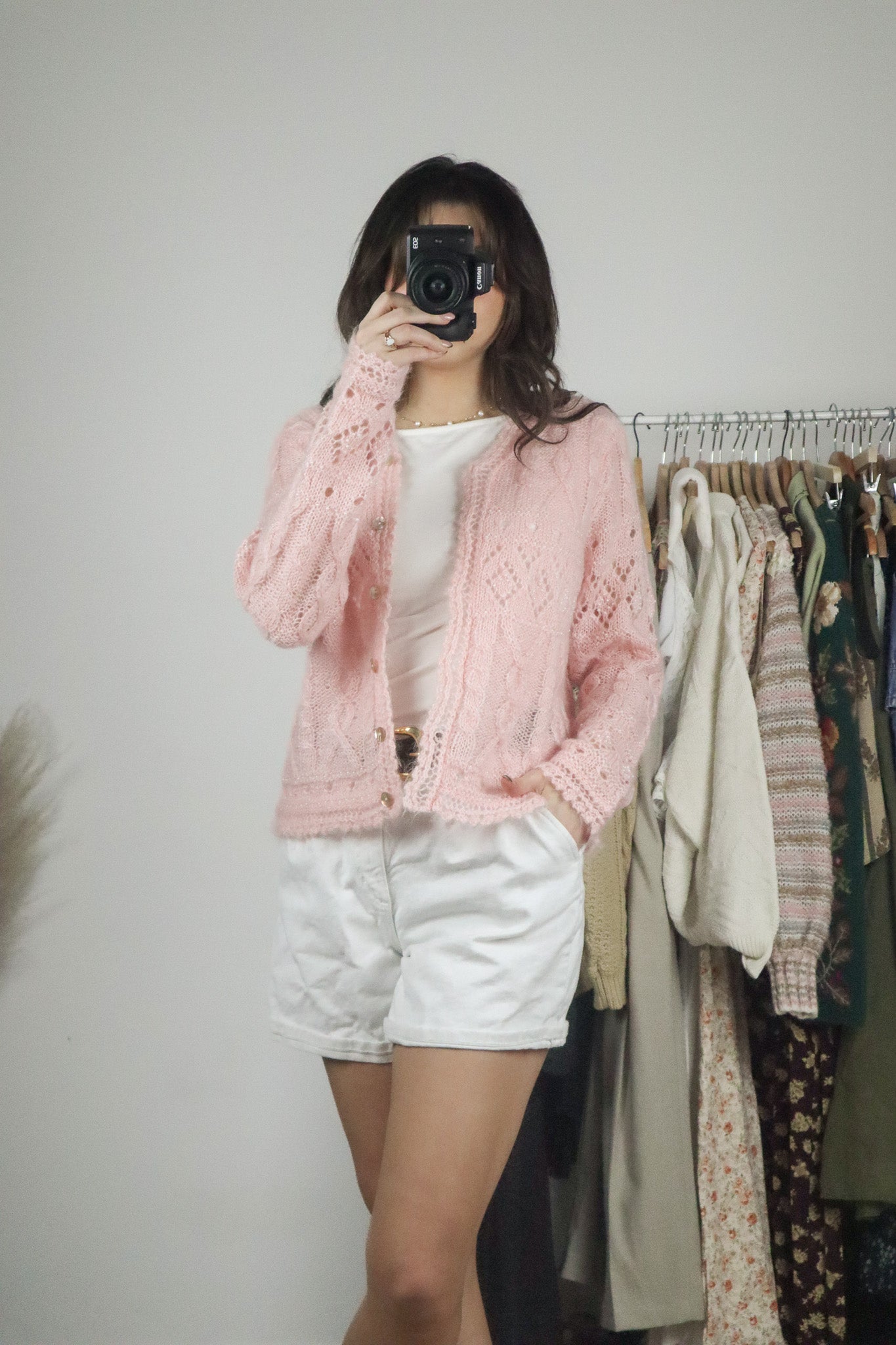 Vintage x Beaded Wool Blend Cardigan (S)