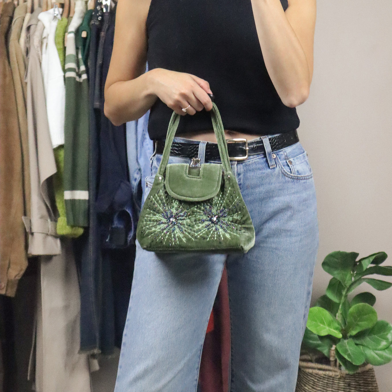 Vintage x Velvet Beaded Purse