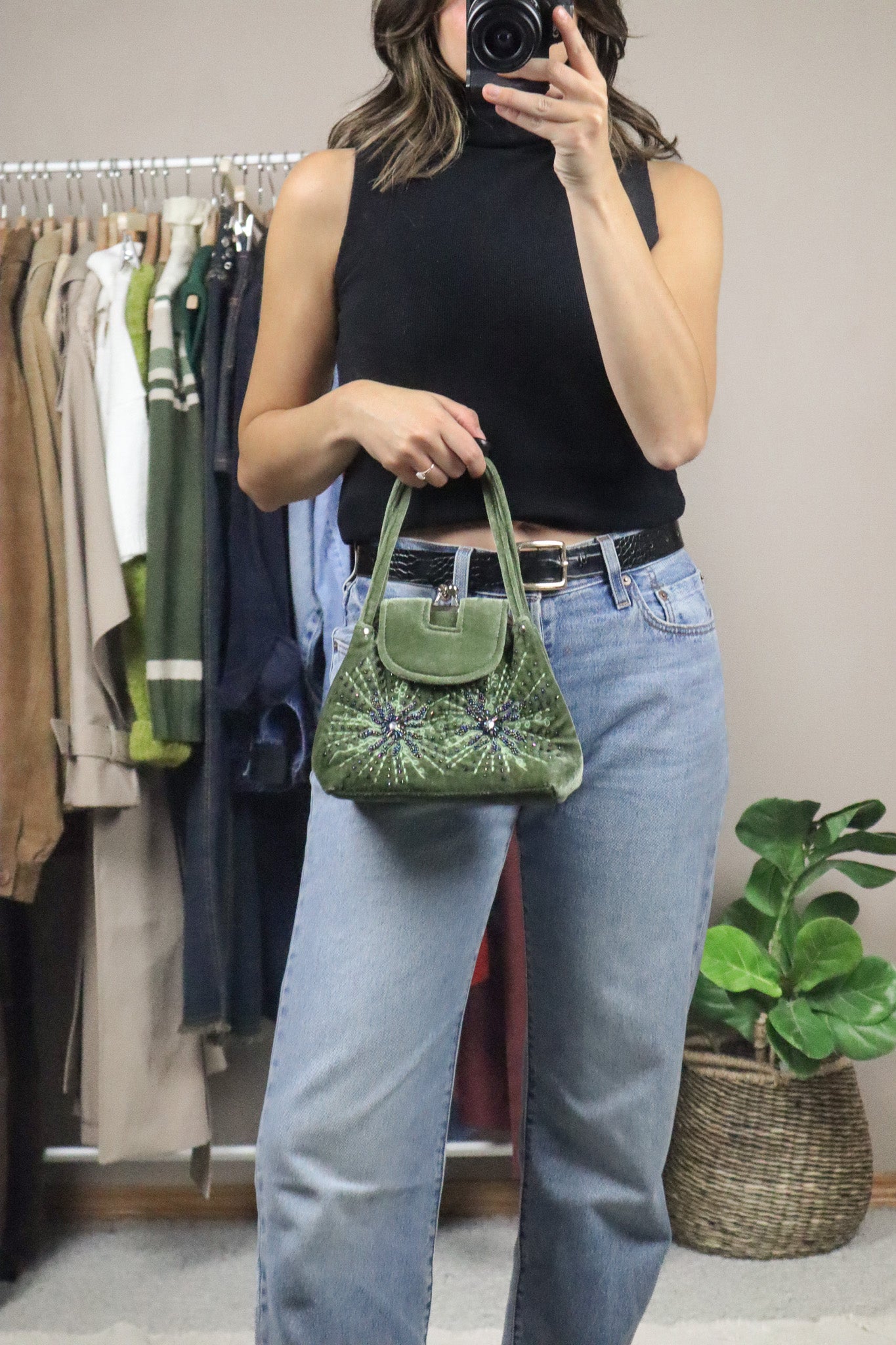 Vintage x Velvet Beaded Purse