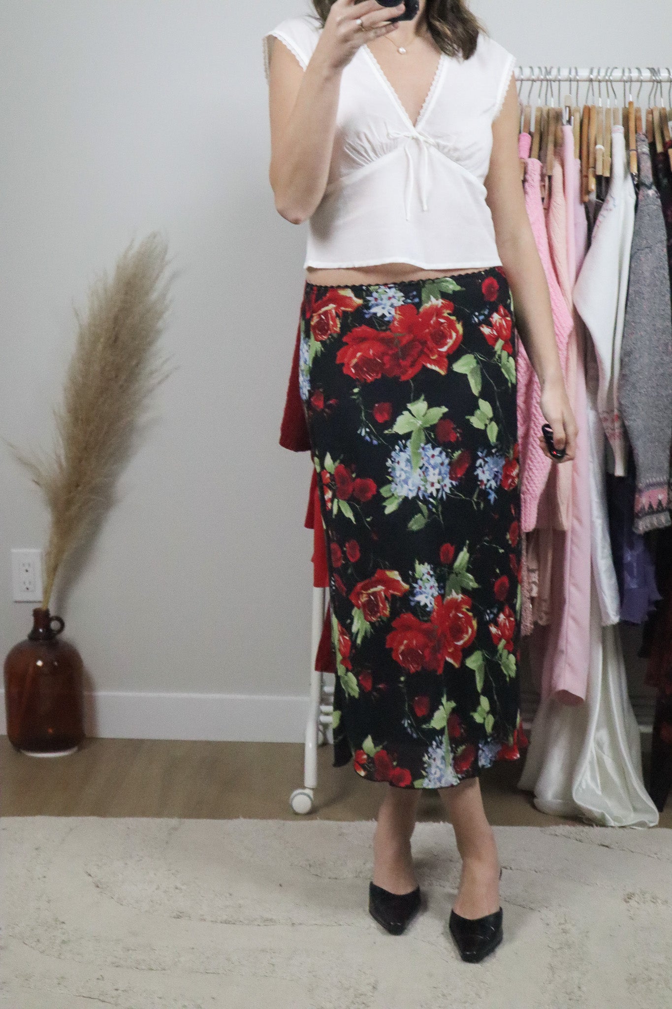 Made in Canada x Vintage x Rose Maxi Skirt (6/8)