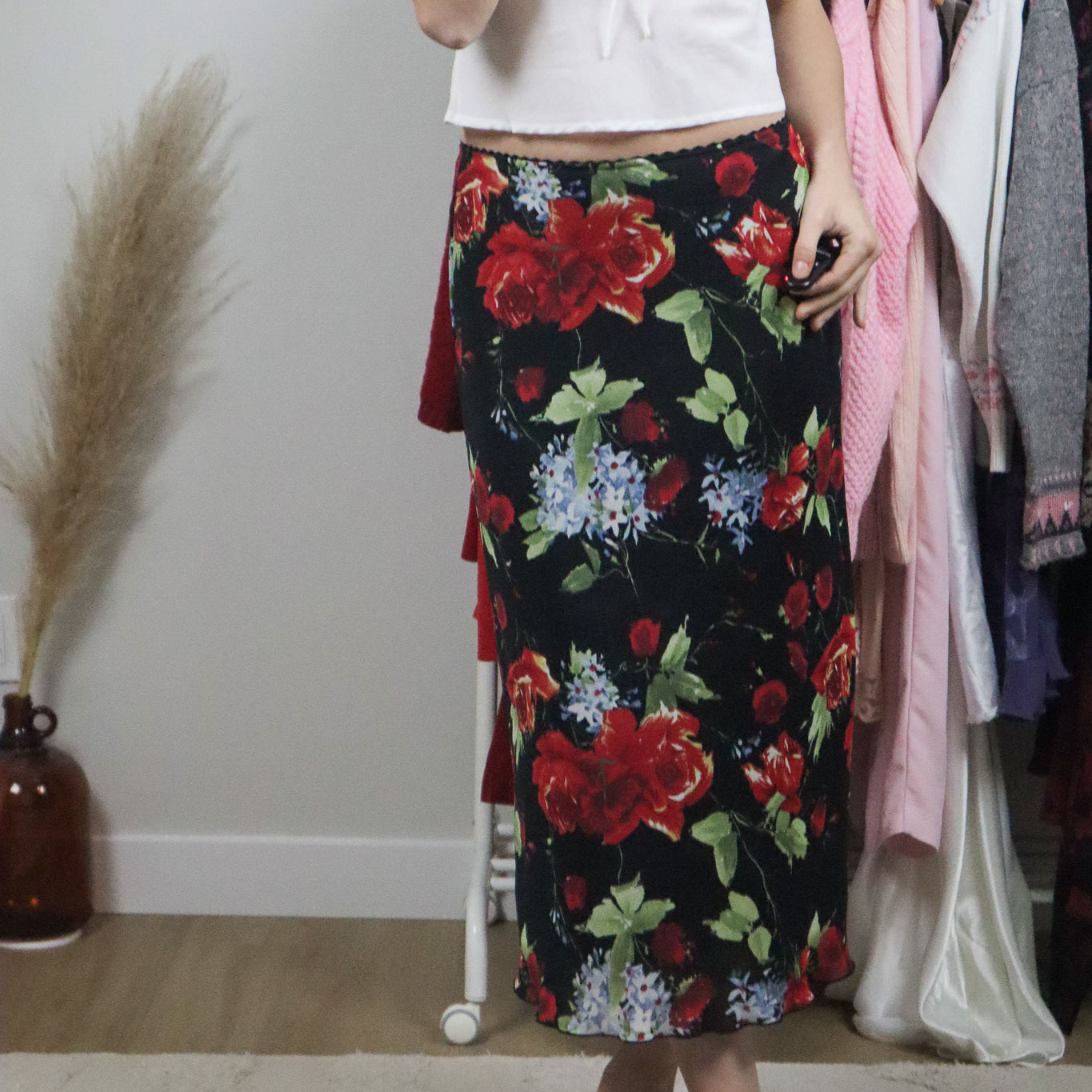 Made in Canada x Vintage x Rose Maxi Skirt (6/8)