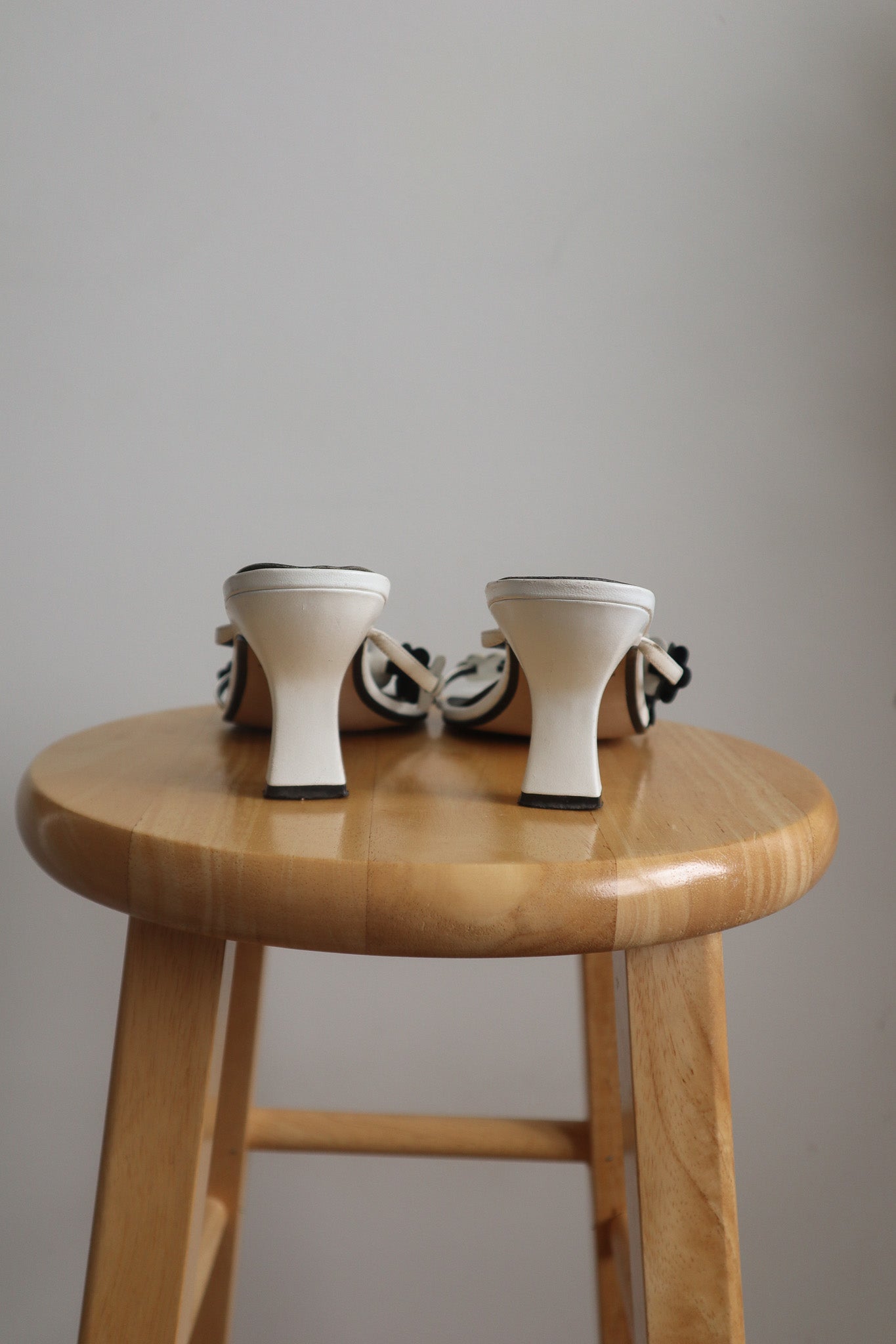 Vintage x Leather Flower Heels (7.5)